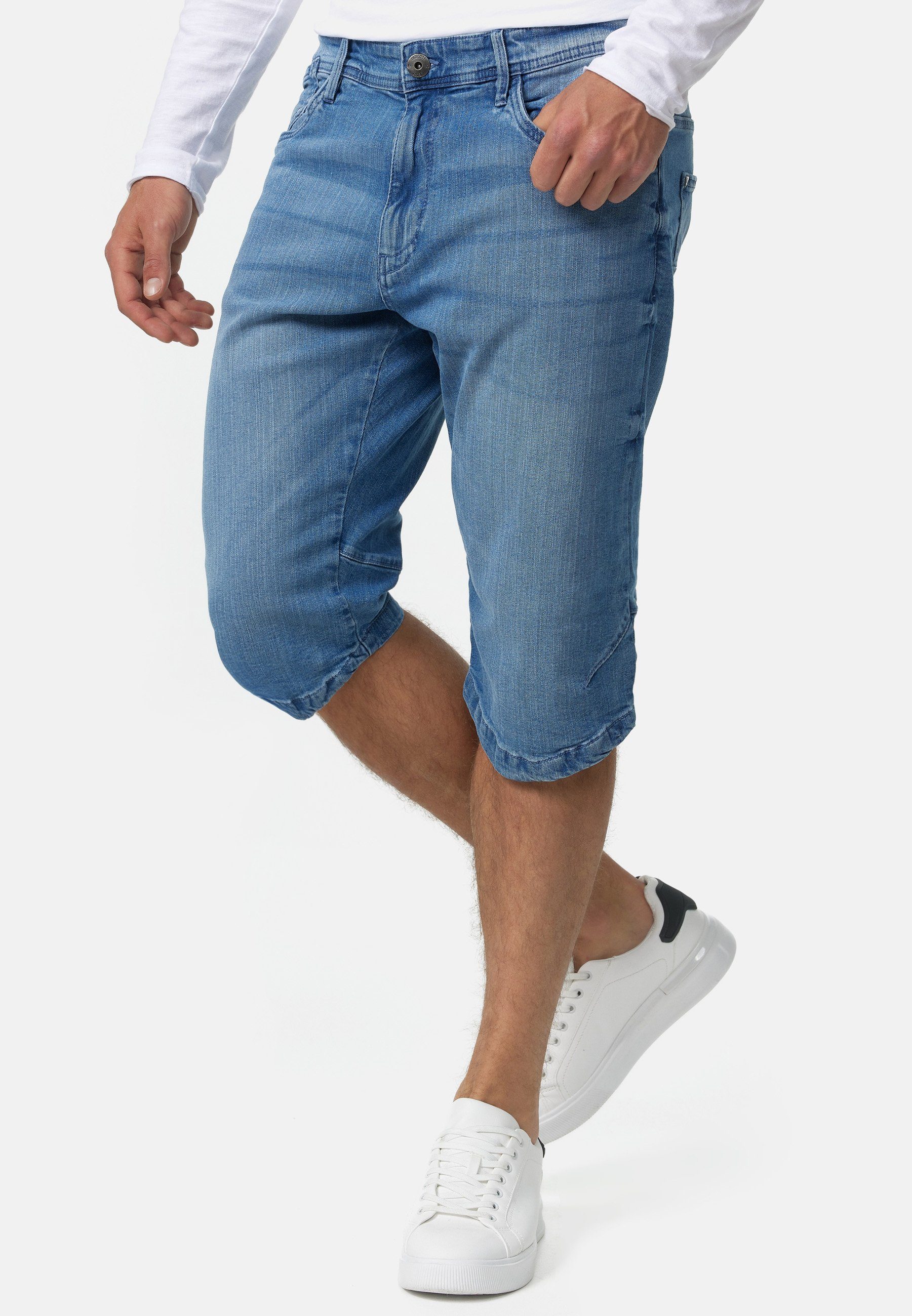 Indicode Jeansshorts Herren Jaspar Jeans Shorts Herrenshorts Herren Denim Stretch Shorts