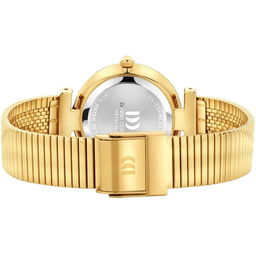 Danish Design Quarzuhr DANISH DESIGN Damen Armbanduhr AVA IV86Q1301 gold D. 28 mm Stahlband