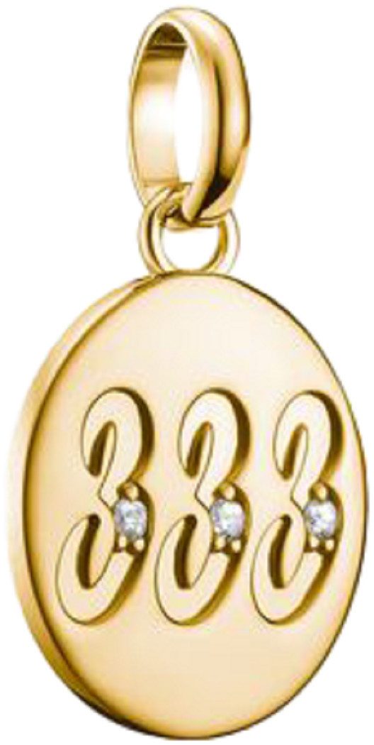 THOMAS SABO Armband Charm, Engelszahlen 333, mit weißen Edelsteinen, Silber, vergoldet
