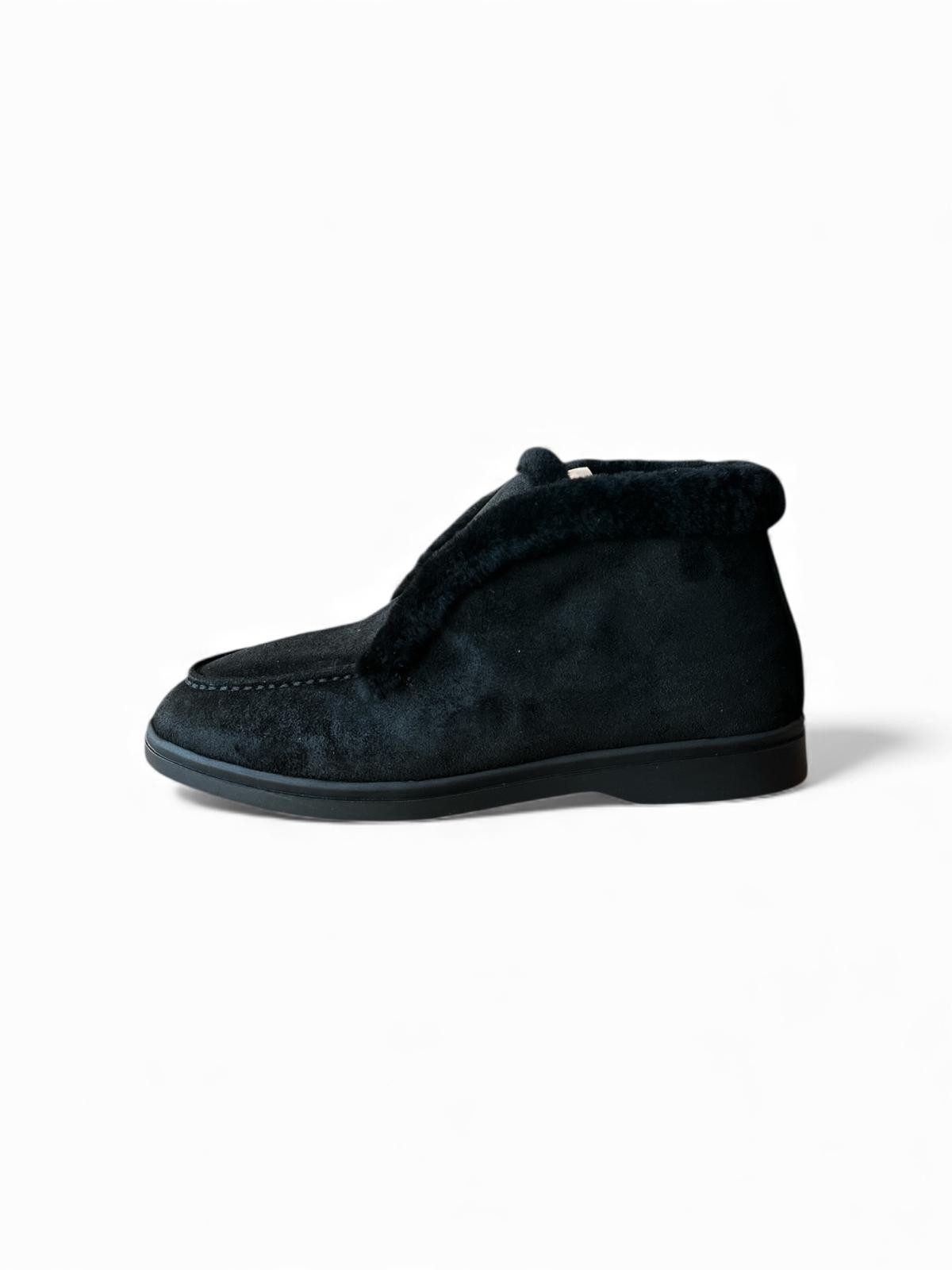 Begoria Damen Leder Stiefeletten gefüttert mit Fell – Winter Boots Winterstiefelette