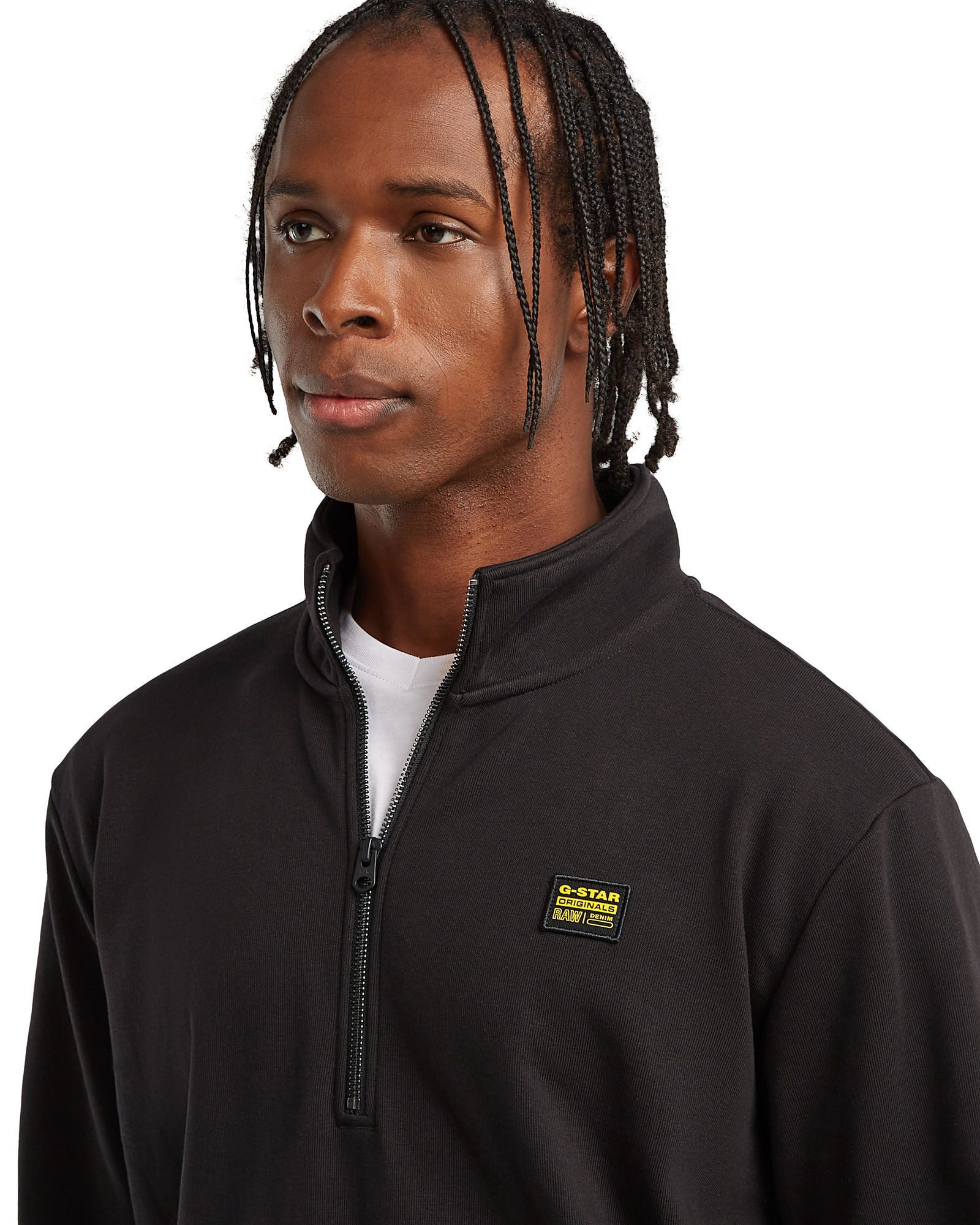 G-STAR Longpullover Half Zip Sweatshirt Label Badge