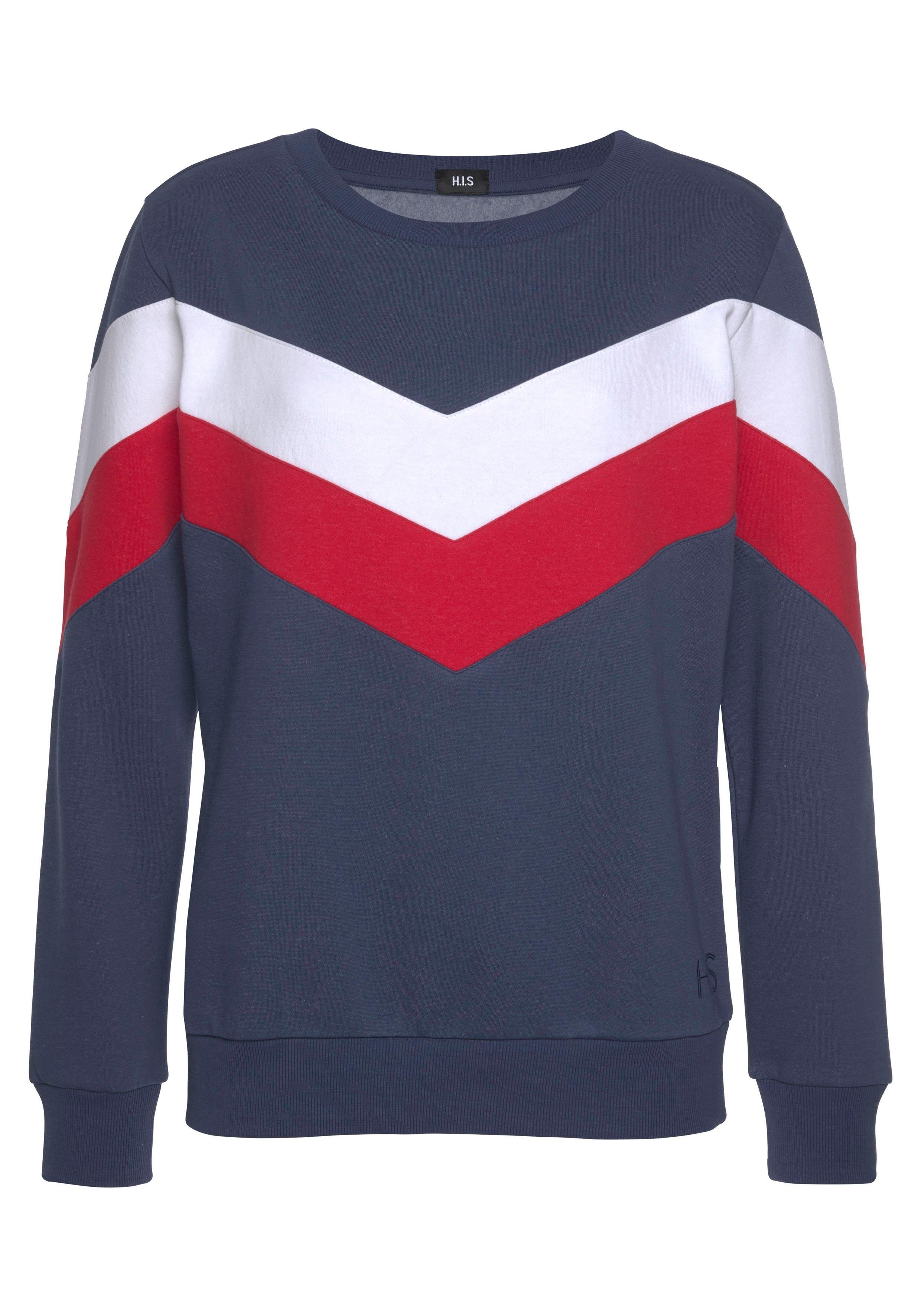 H.I.S Sweatshirt mit Kontraststreifen an Vorderseite und Ärmeln, Loungewear. € 26,99