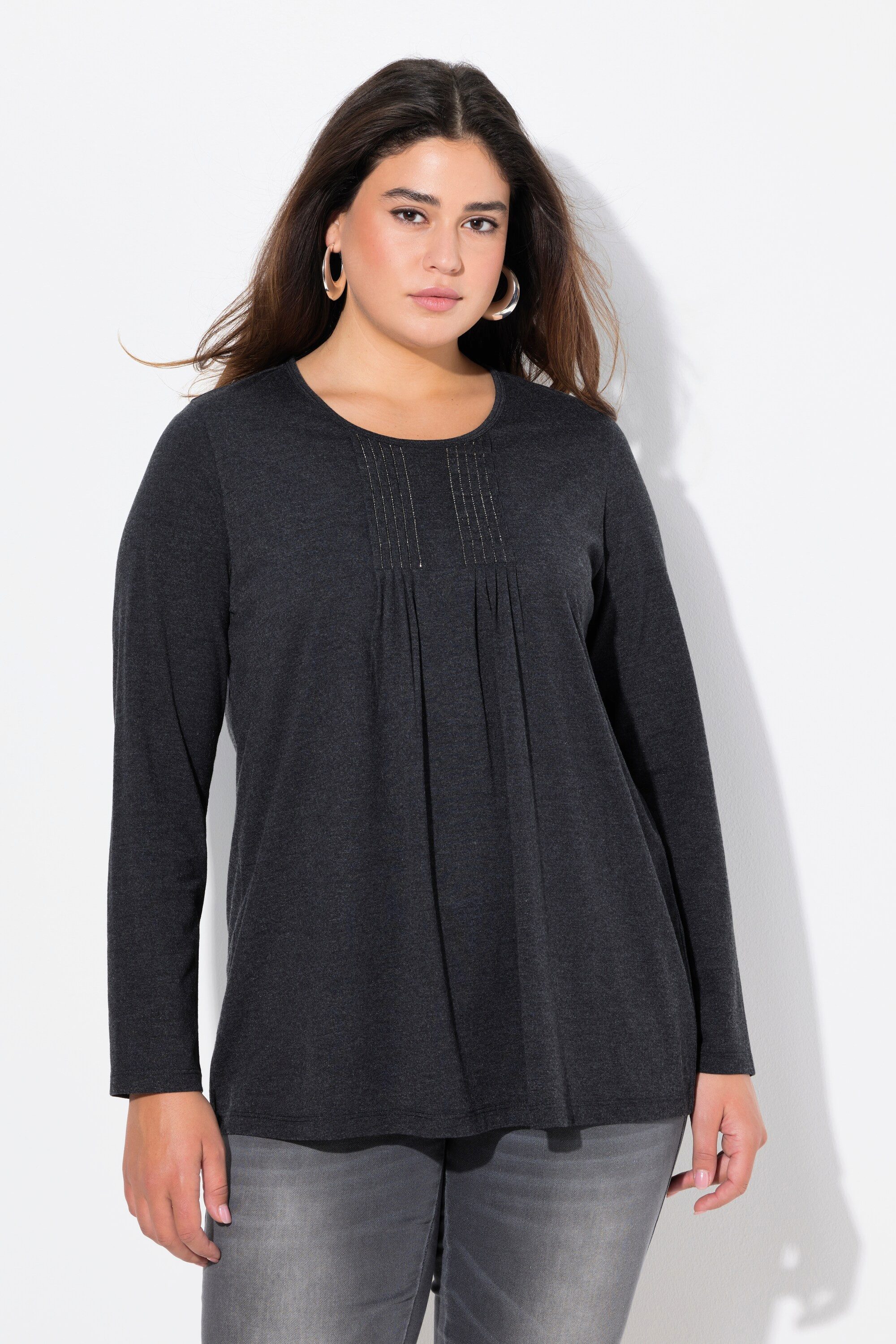 Ulla Popken T-Shirt Shirt Falten Perlen günstig online kaufen