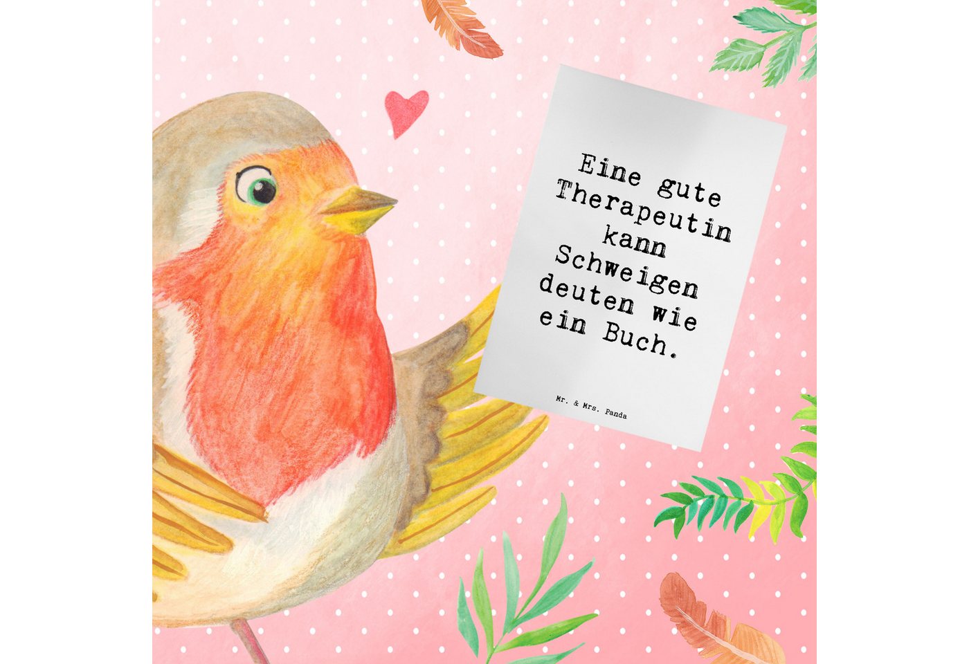 Thumbnail - Mr. & Mrs. Panda Grußkarte Therapeutin Weisheit - Weiß - Geschenk, therapeutische Arbeit, person, Matte Innenseite