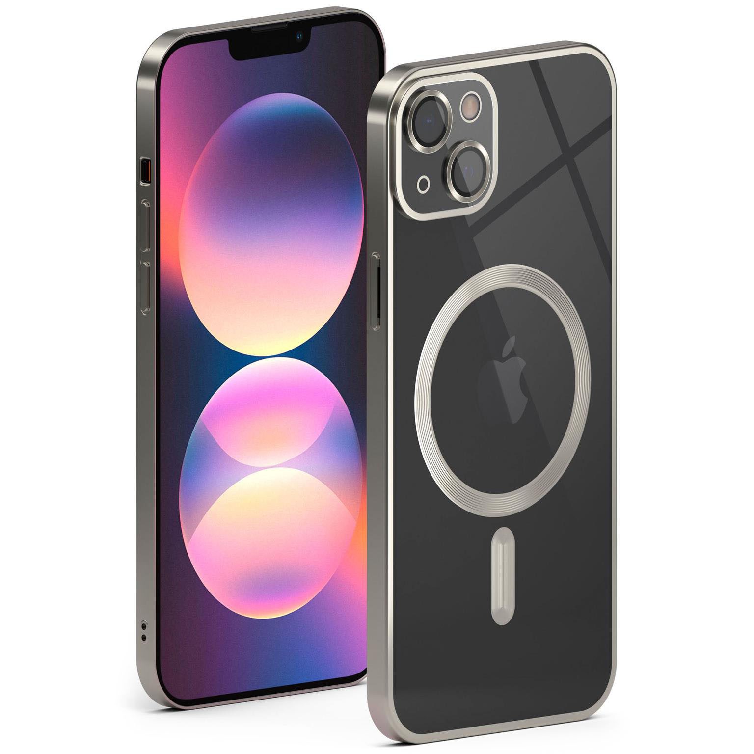 ONEFLOW Handyhülle für iPhone 13 Hülle MagSafe Cover Aura Case Titan, Handy Schutz Hülle Silikon Case Back Cover durchsichtig Schutzhülle