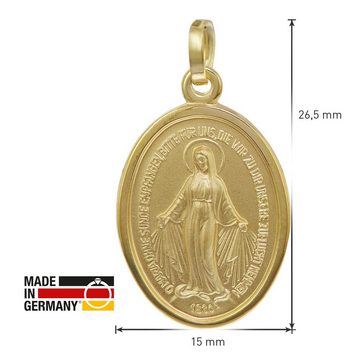 trendor Runder Anhänger Madonna Milagrosa Gold 585