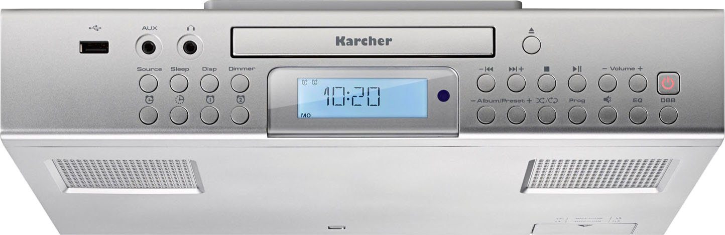 Karcher RA 2050 Küchen-Radio (UKW mit RDS, 3 W, CD/MP3 Player, USB, Ladefunktion, Kochtimer, Küchenunterbauradio)