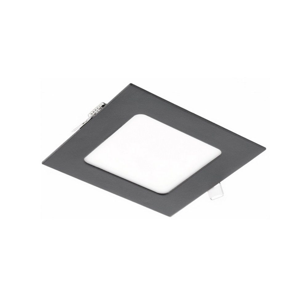 GTV LED Panel LED slim Panele einbaulechte Deckenleuchte Deckenleuchte 6 bis 24w, Maße: 12x12x2,2cm, Farbe: Schwarz, Lochmaß: 102-105mm, Aluminium