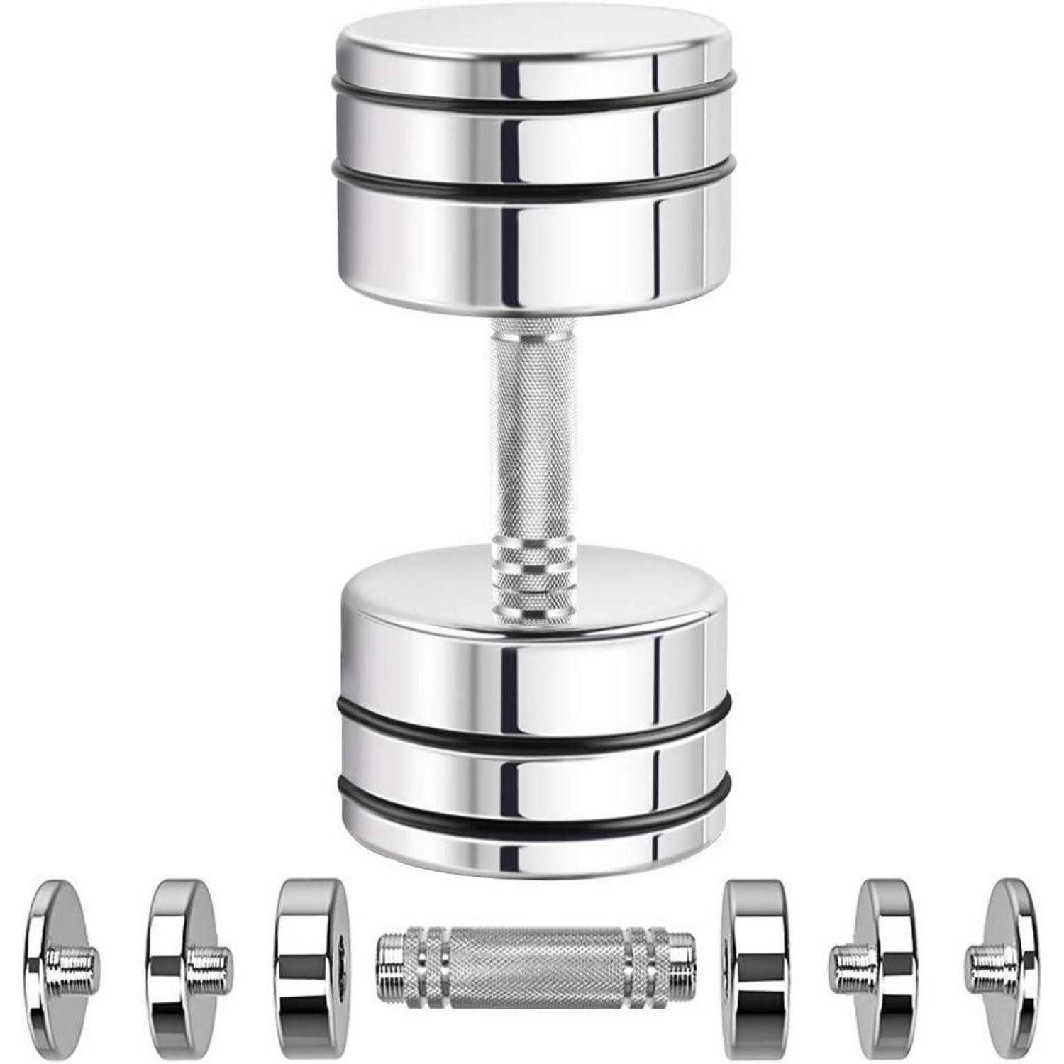 LuxusKollektion Kompakthantel Kurzhanteln Stahl Einstellbar 25kg 15kg 1×25kg 1 Stück Standard Silber