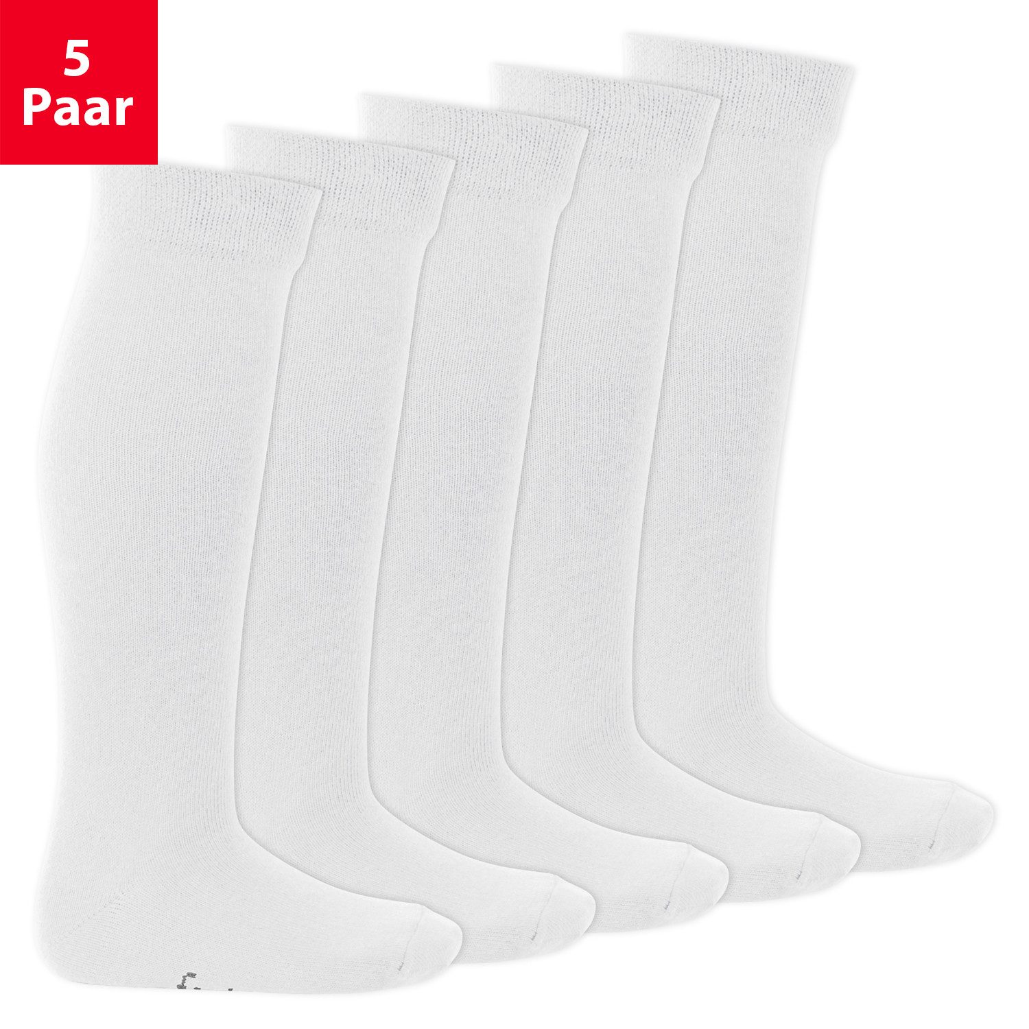 Footstar Langsocken EVERYDAY! 5 Paar Kinder Kniestrümpfe Lange Socken für Mädchen & Jungen