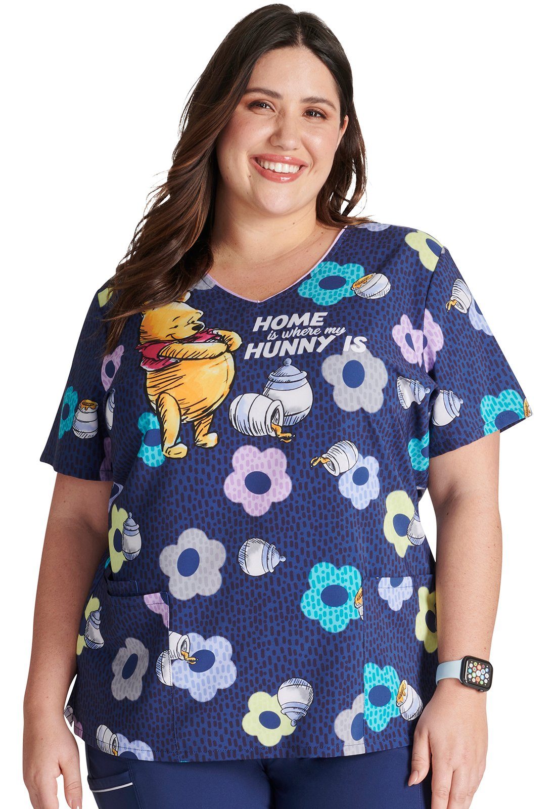 Kasack " Cherokee Damen bedruckter Funktionsbluse "Home Motiv Winnie mit hunny Bunt and Kasack Puuh