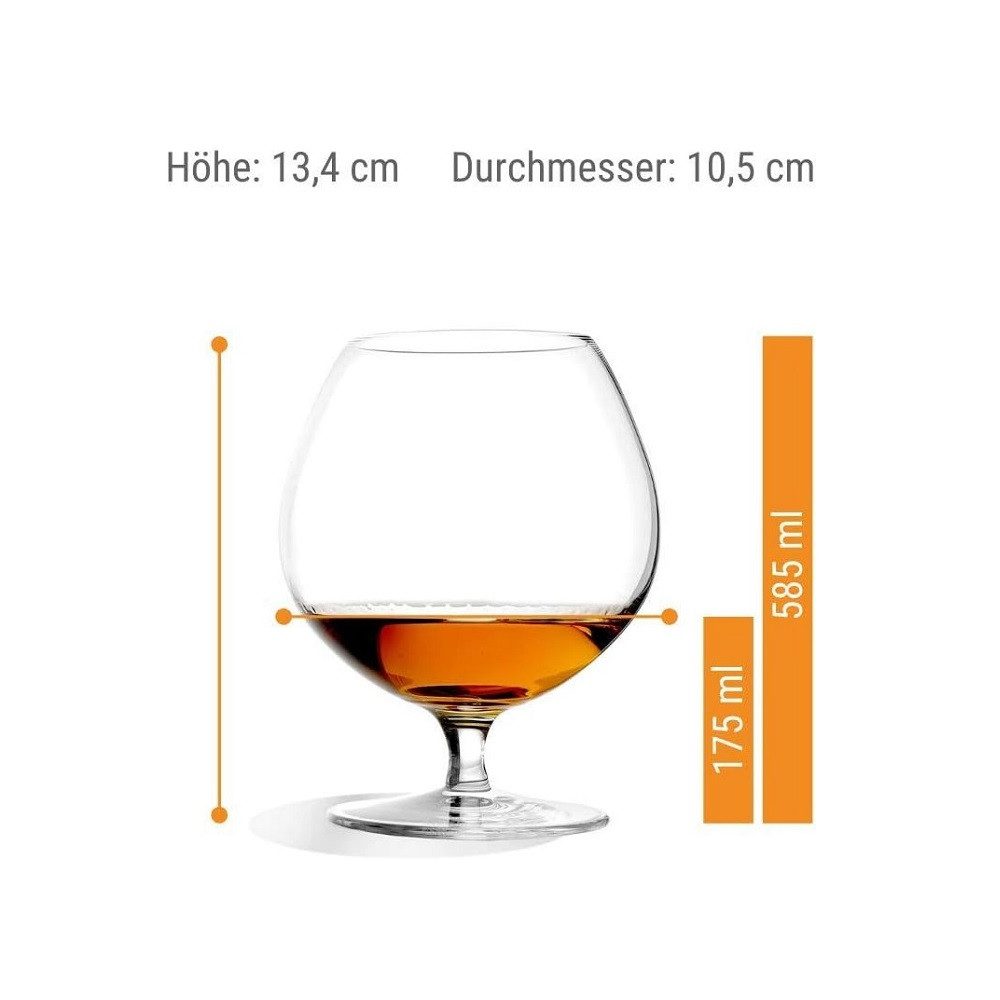 Stölzle Schnapsglas Stölzle Lausitz Milano Cognacschwenker 585 ml 6er Set, Kristallglas