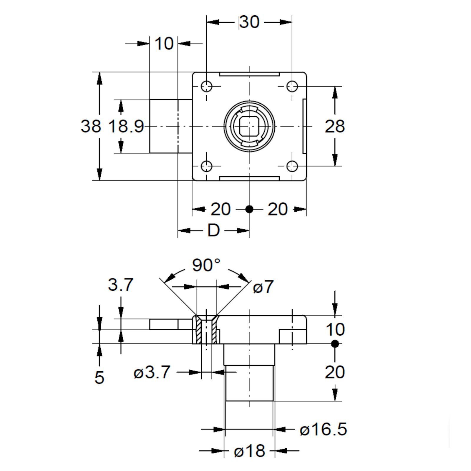 SO-TECH® Aufschraubschloss Riegelschloss Dornmaß 25 mm verschiedenschließend, 1-tlg., Möbelschloss inkl. Schließblech