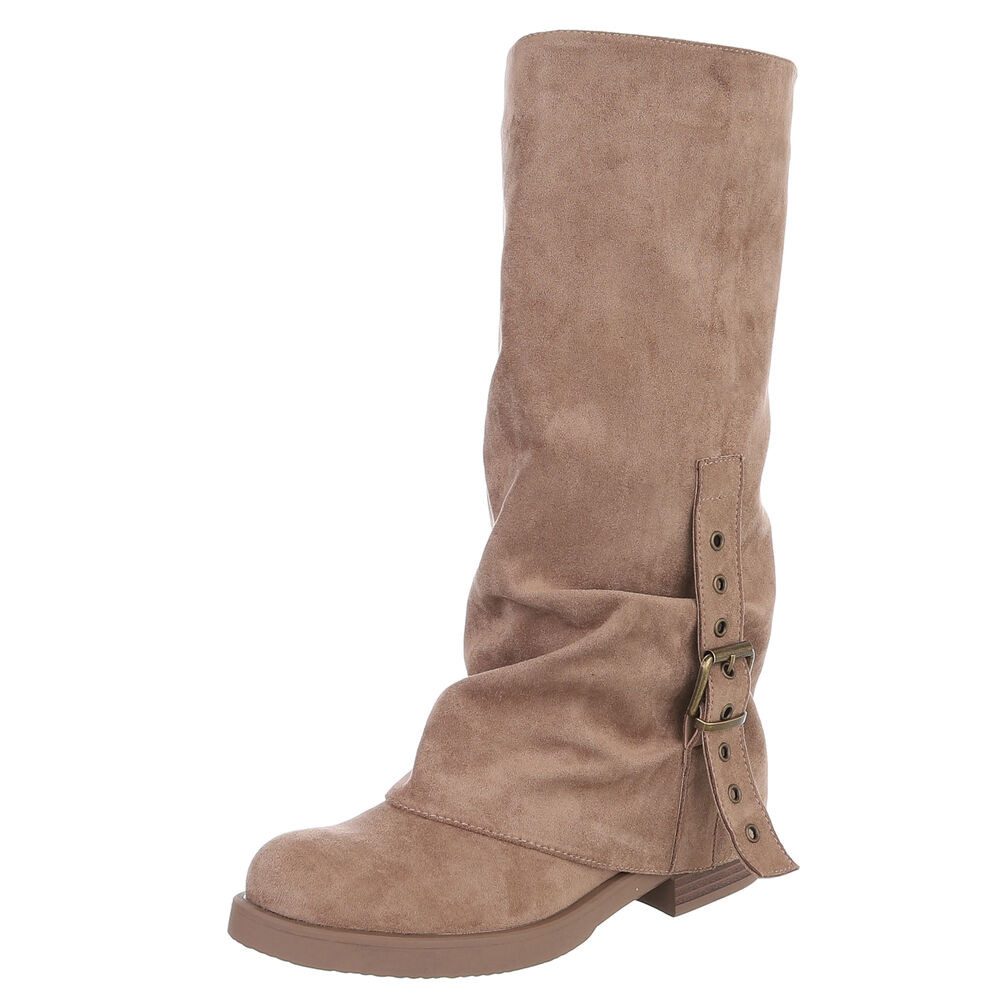 Ital-Design Elegante Damenstiefel mit Riemenverzierung für günstig online kaufen
