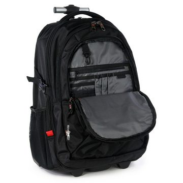 Travel N Meet Reisetasche Travel N Meet 2in1 Trolley Reisetasche (Businessrucksack), Herren Businessrucksack, Reisetasche Polyester, schwarz ca. 50cm hoch