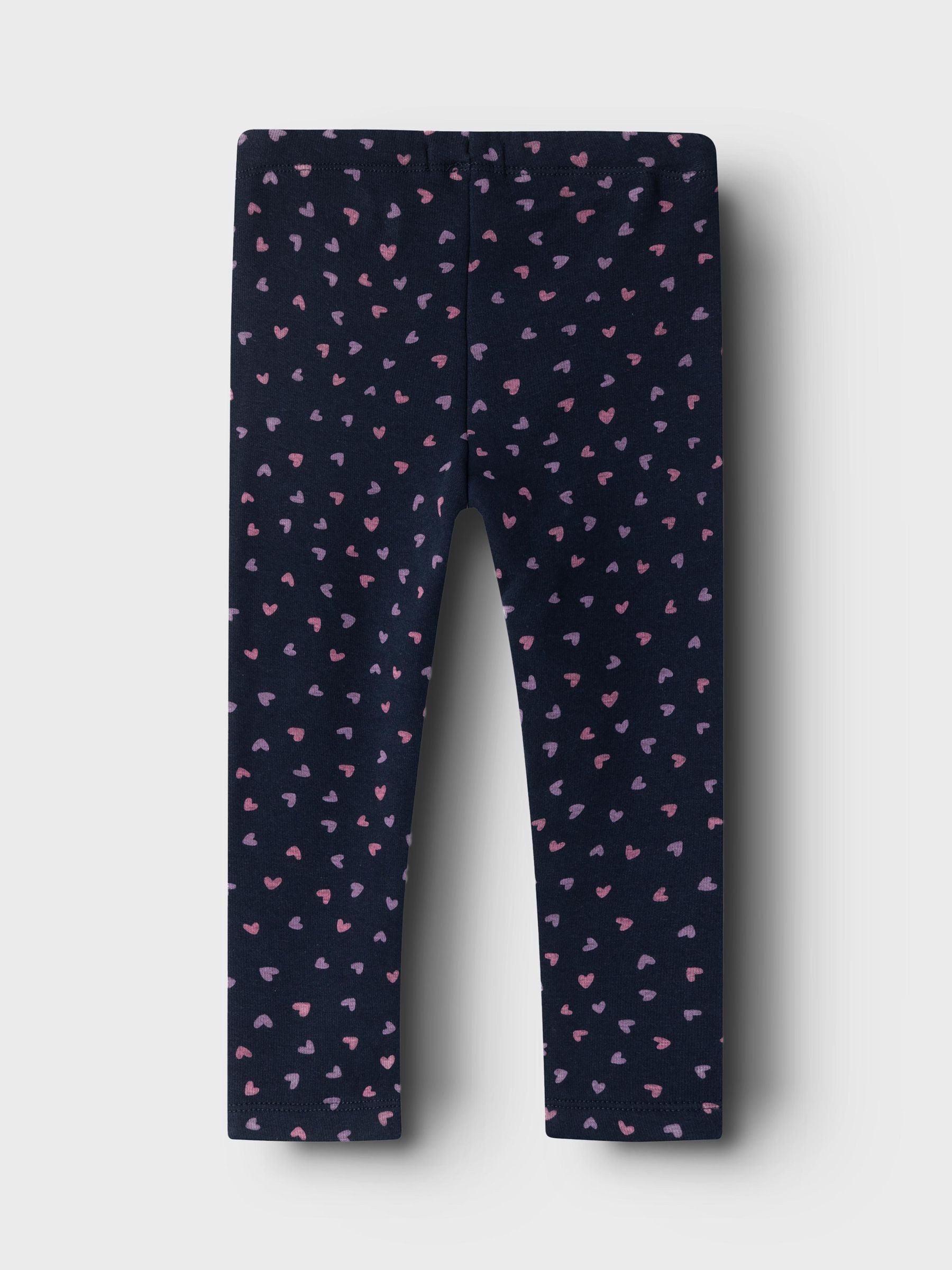 Name It Stoffhose 2er-Set Regular Fit Elastisch Allover-Print (2-tlg) NMFDAVINA SWEAT FLEECE LEGGING BRU NOOS