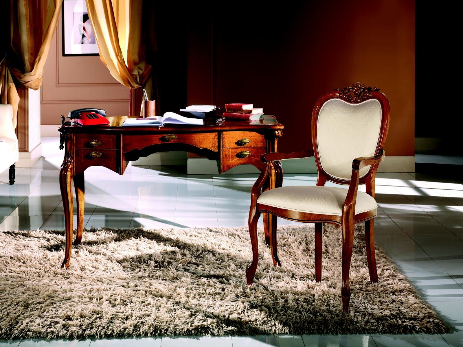 JVmoebel Schreibtisch Holz Möbel Luxus Italienische Klassisches Schreibtisch Büromöbel Stil Barock