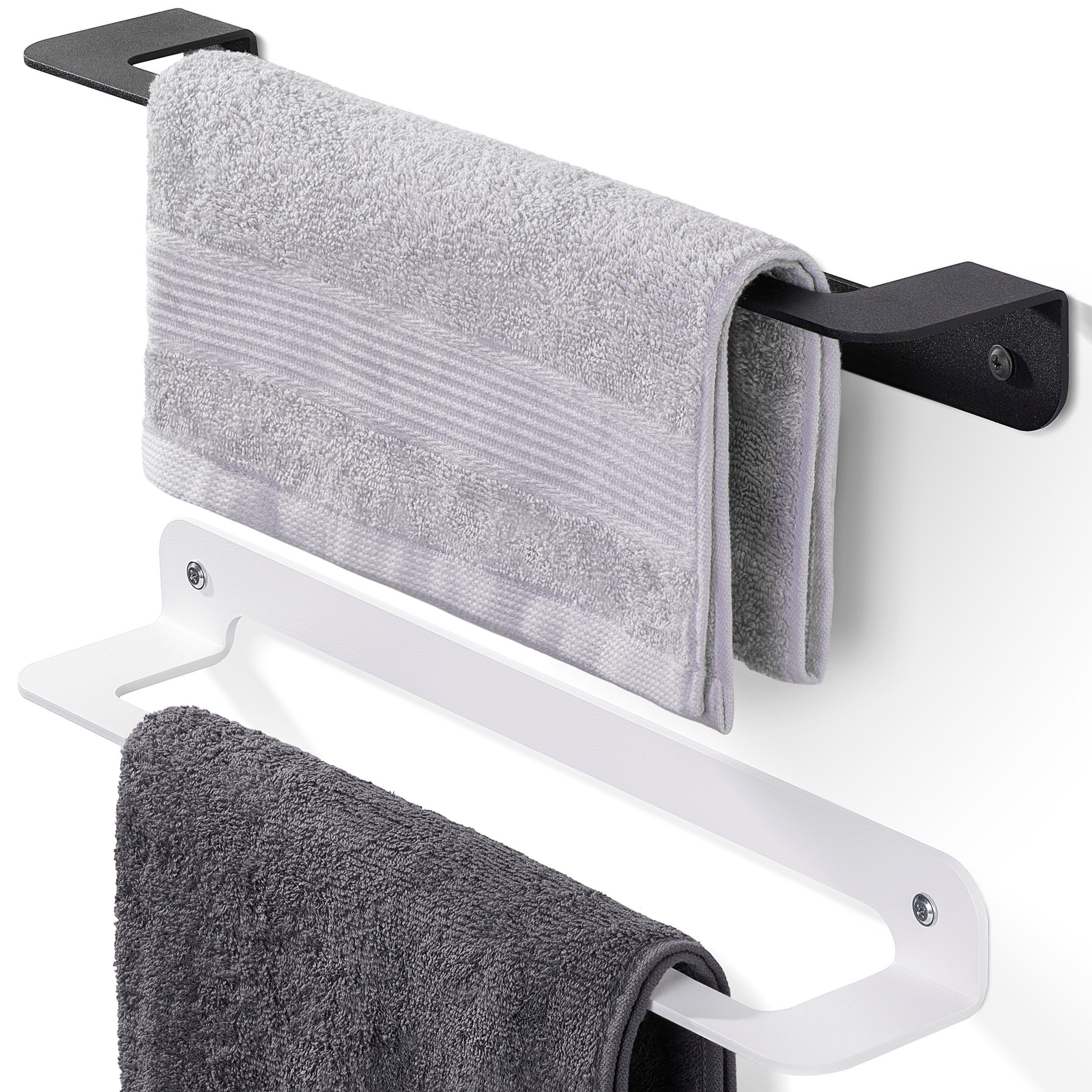 LAMO Manufaktur Handtuchhalter HLW Handtuchstange massiv Industriestahl pulverbeschichtet, pulverbeschichtet, Industriestahl, massive Ausführung