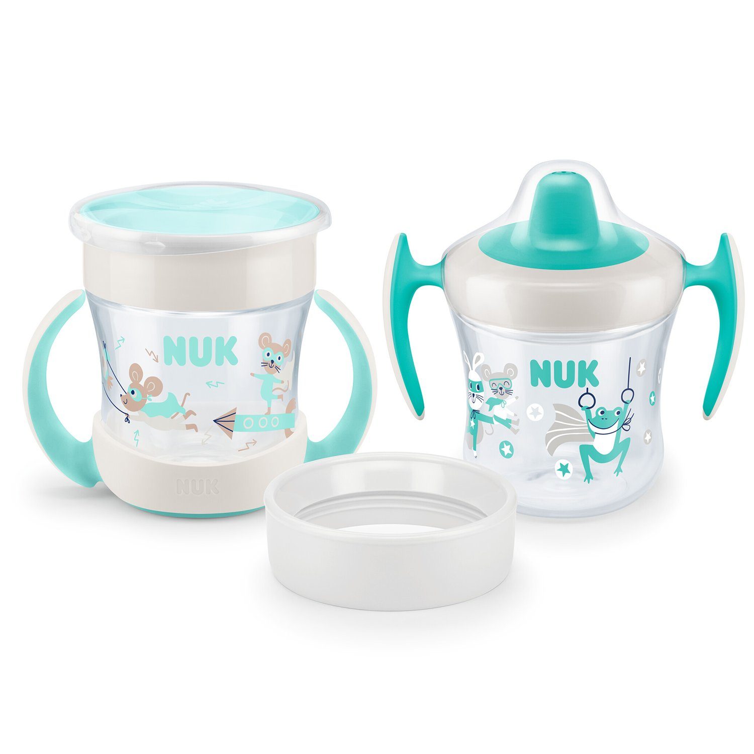 Babyflasche NUK Mini Cups 3-in-1-Trinklernbecherset Mini Magic Cup + Trainer Cup