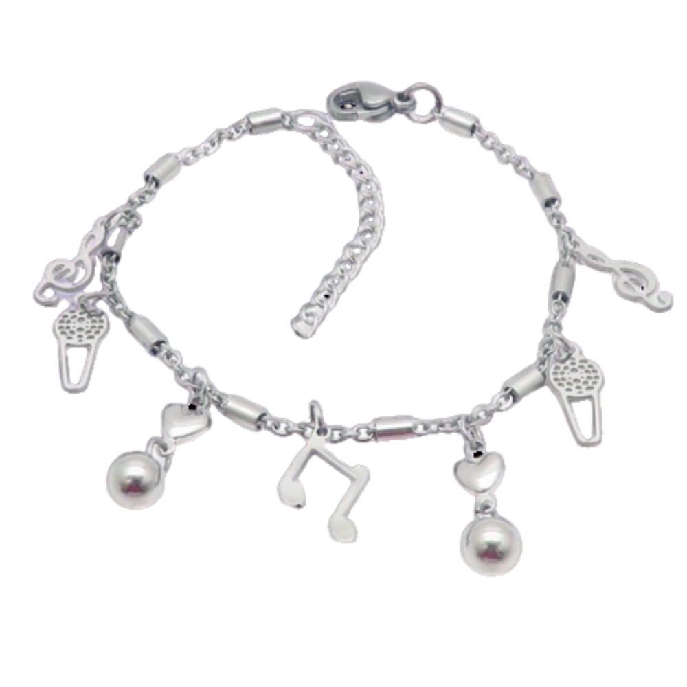 Armband Bettelarmband Musiknote Silber aus Edelstahl Damen