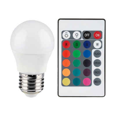 V-TAC LED-Leuchtmittel, LED Leuchtmittel E27 Lampe dimmbar Fernbedienung RGB Farbwechsel 3000K