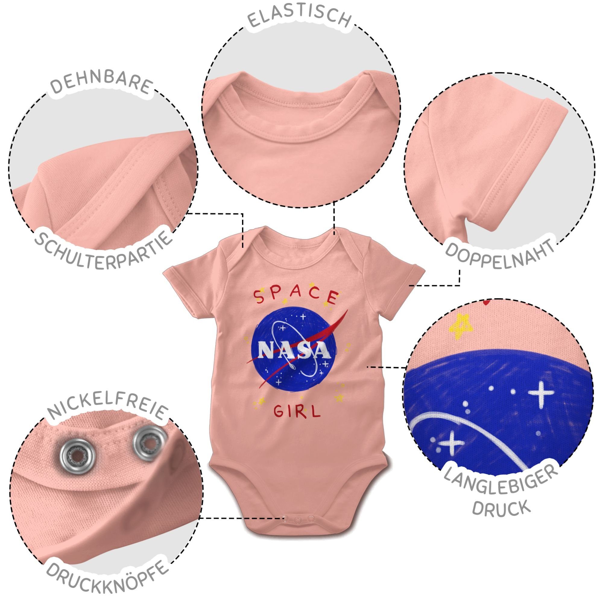 Shirtracer Shirtbody Space Girl Babyrosa Trends Baby 2 Aktuelle