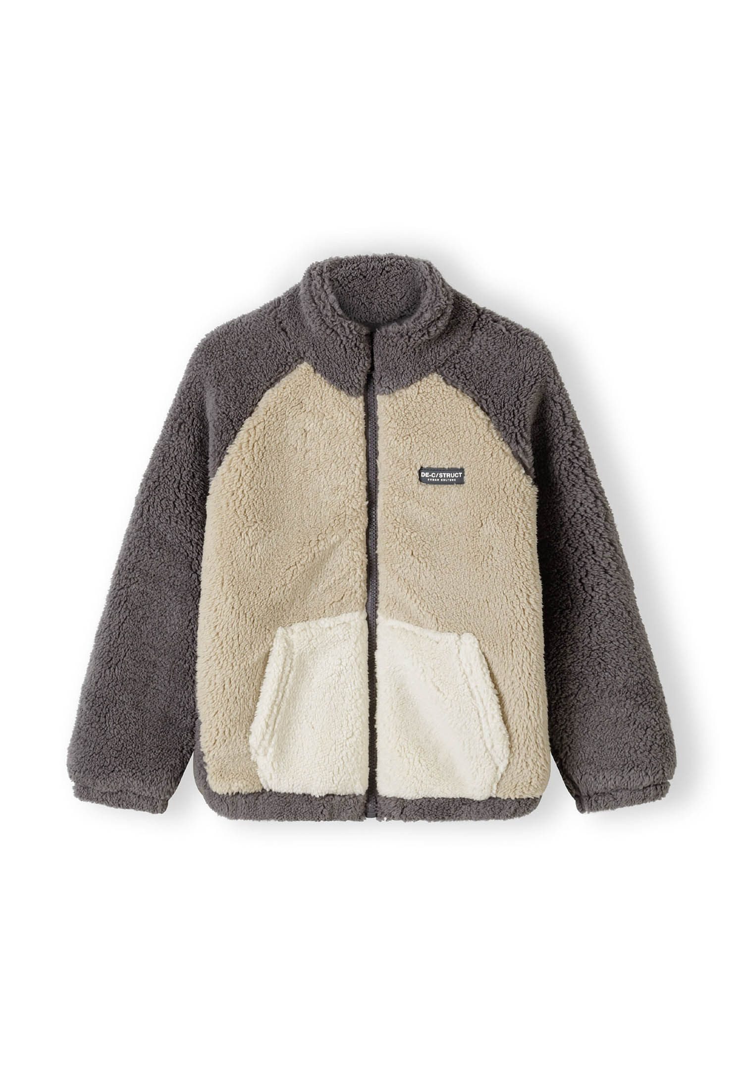MINOTI Sweatshirt Sherpa-Jacke mit Kontrasttasche und modischem Aufnäher  ( günstig online kaufen