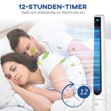 HOMCOM Standventilator Turmventilator mit 3 Modi, für Wohnzimmer, Weiß