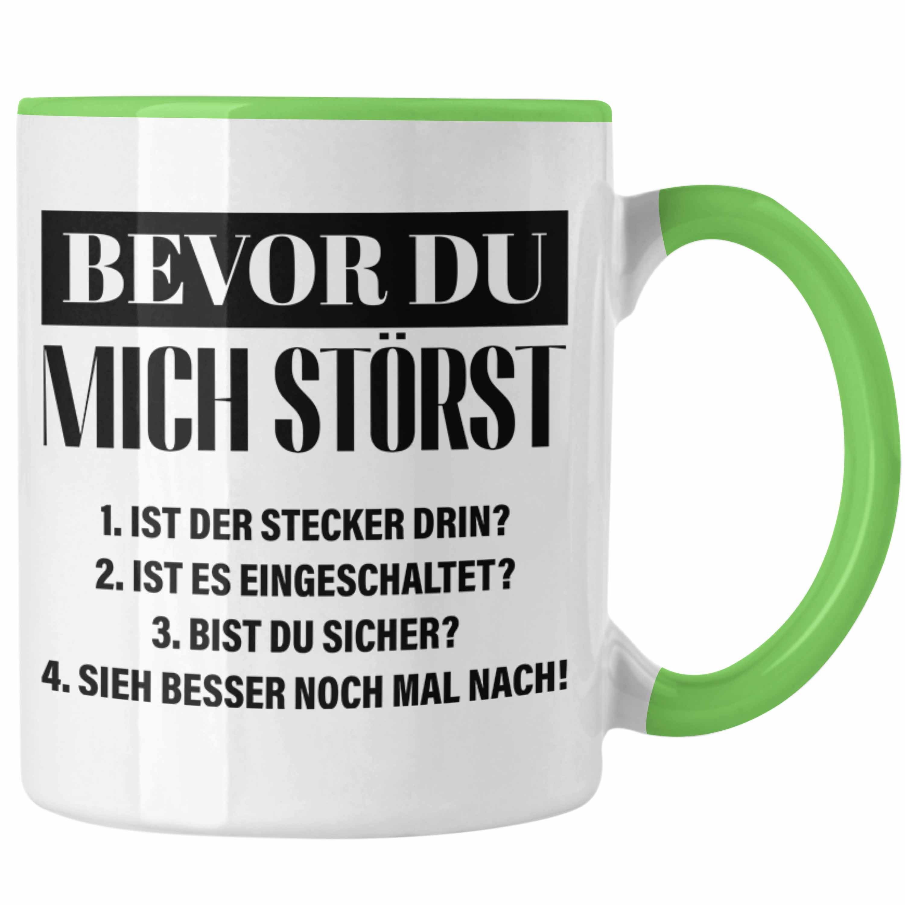 Trendation Tasse Trendation - IT Techniker Geschenk Tasse Support IT Informatiker Geschenk Lustiger Spruch Männer Grün