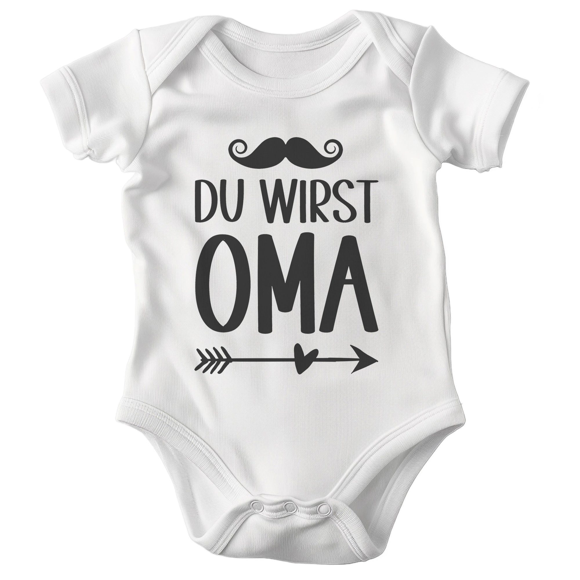 Kurzarmbody Bio Unisex Babybody Du Wirst Oma Weiss Strampler Babyparty Geschenk