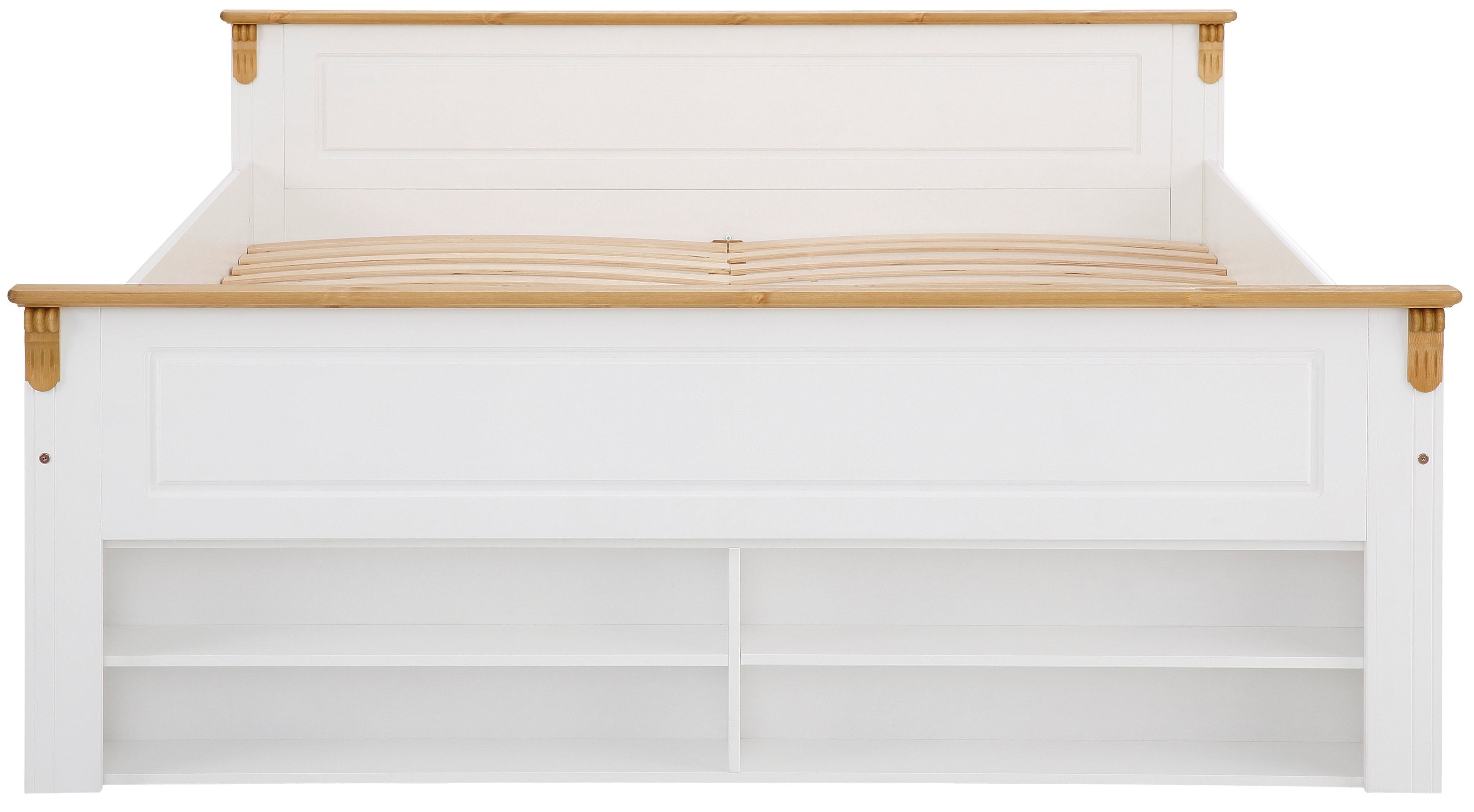 OTTO home Massivholzbett Tessin, Stauraumbett, Landhausstil, Schubladen optional, rustikal (Breite/Belastbarkeit 180cm/220 KG, 140cm/180 KG), zertifizierte Kief – Bild 4 von 5