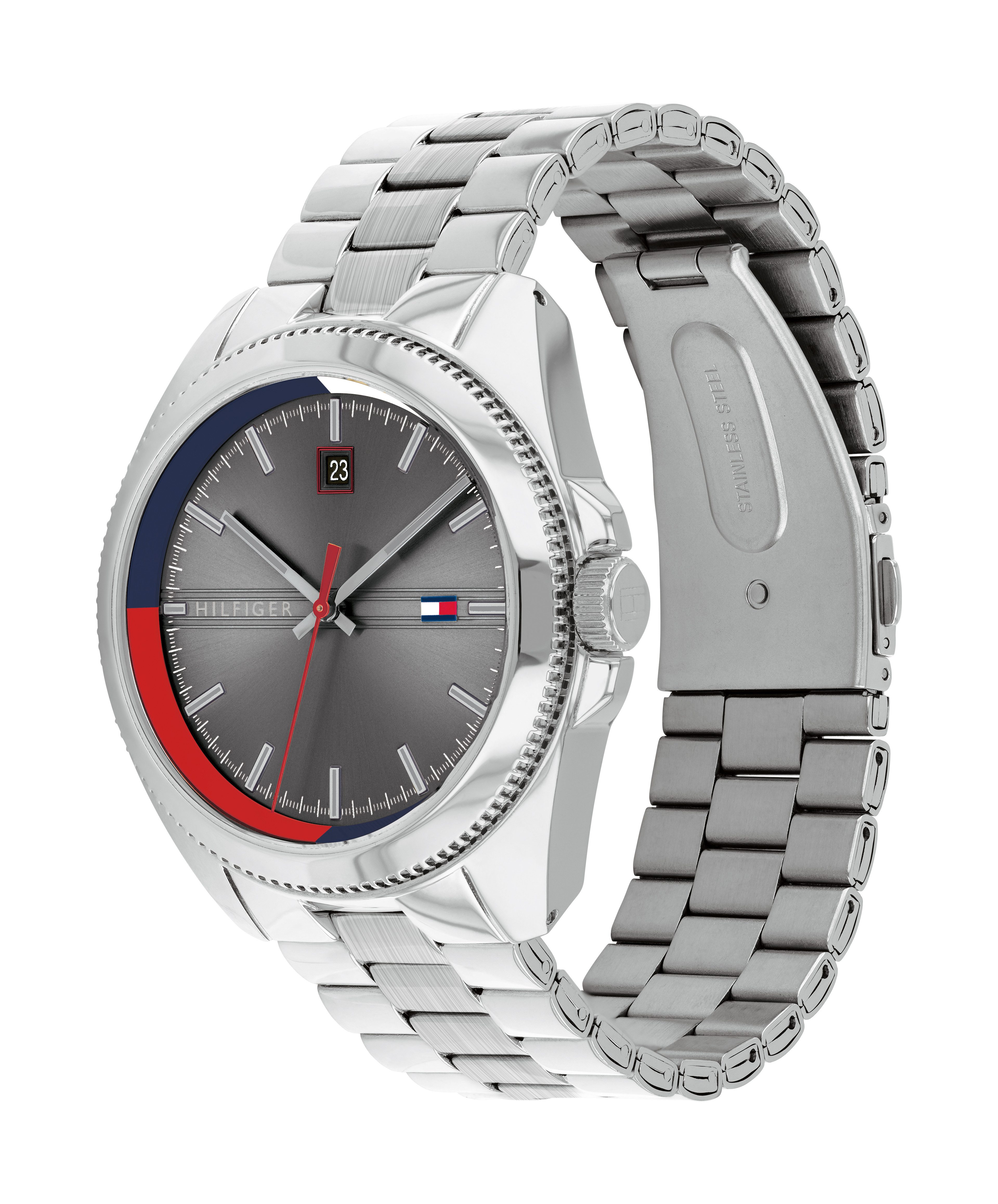 Tommy Hilfiger Quarzuhr RILEY 1791684, Armbanduhr, Herrenuhr, Edelstahlarmband, analog