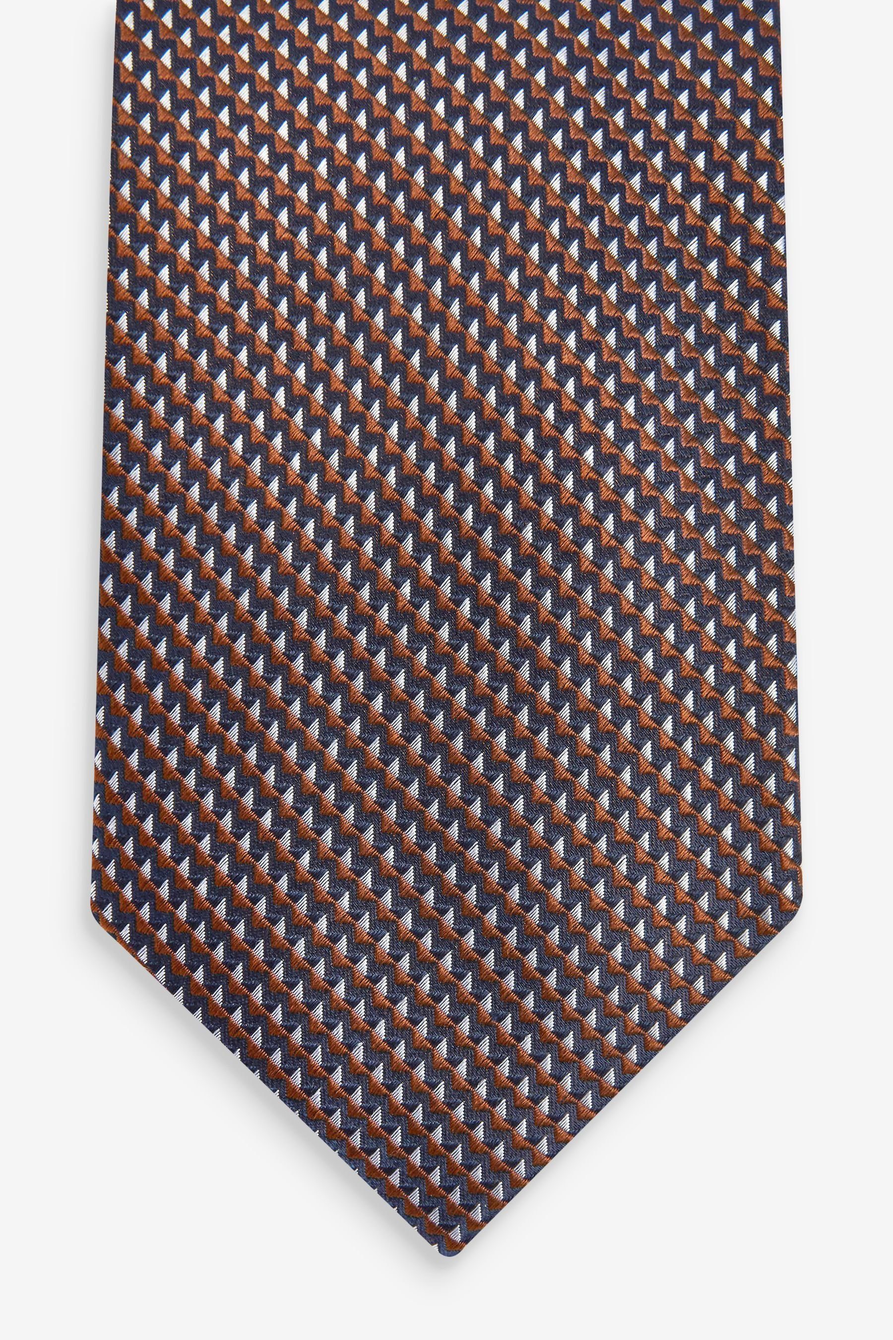 breit Rust Next Brown (1-St) Krawatte Strukturierte Seidenkrawatte,