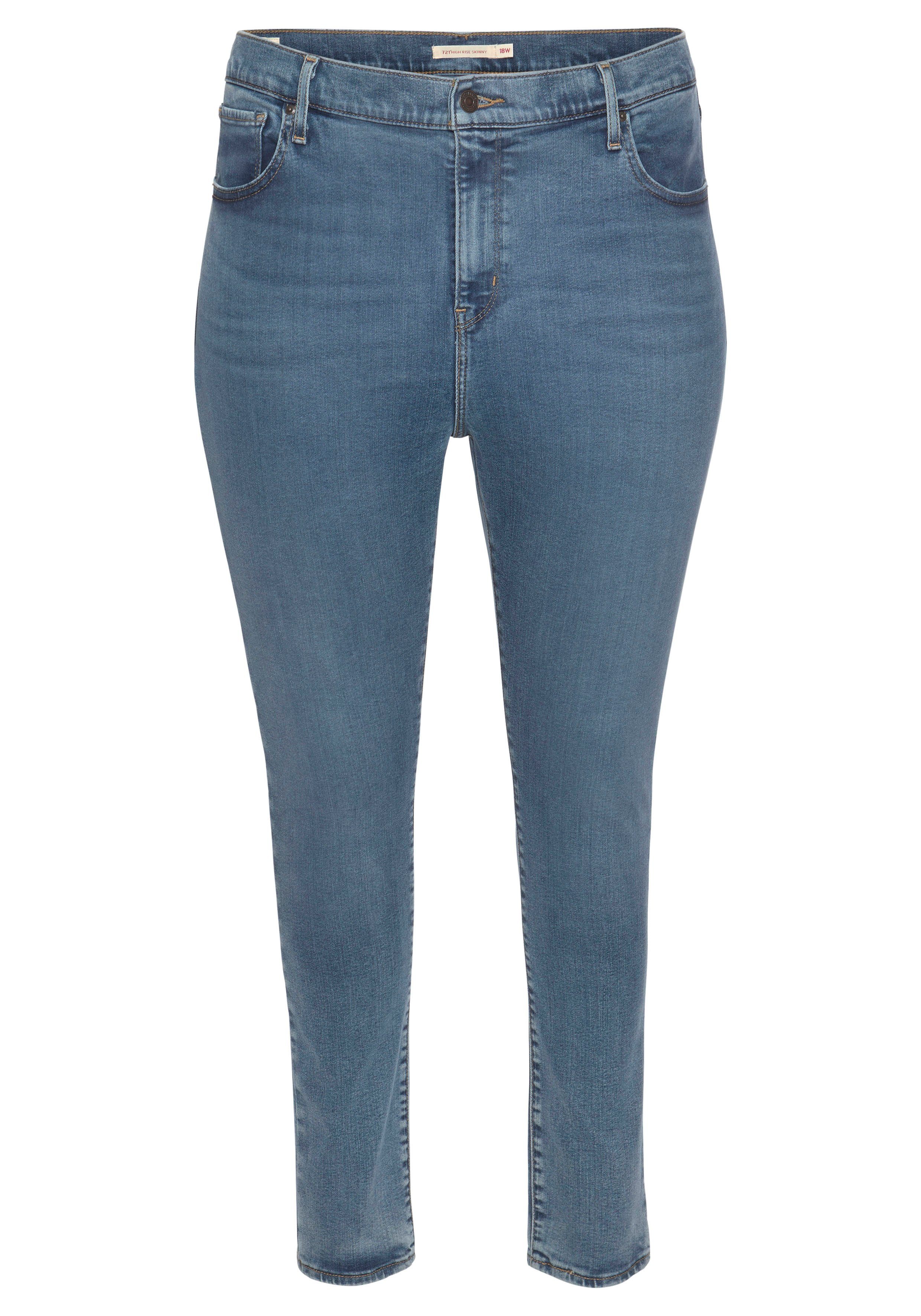 RISE mid-blue-used Schnitt Plus Levi's® PL figurbetonter HI 721 sehr Skinny-fit-Jeans SKINNY