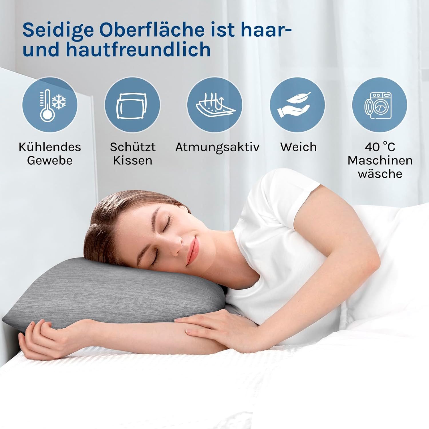 Woltu Kissenbezug, (2 Stück), Kühlende Kissenhülle, Weich, Atmungsaktiv, mi günstig online kaufen