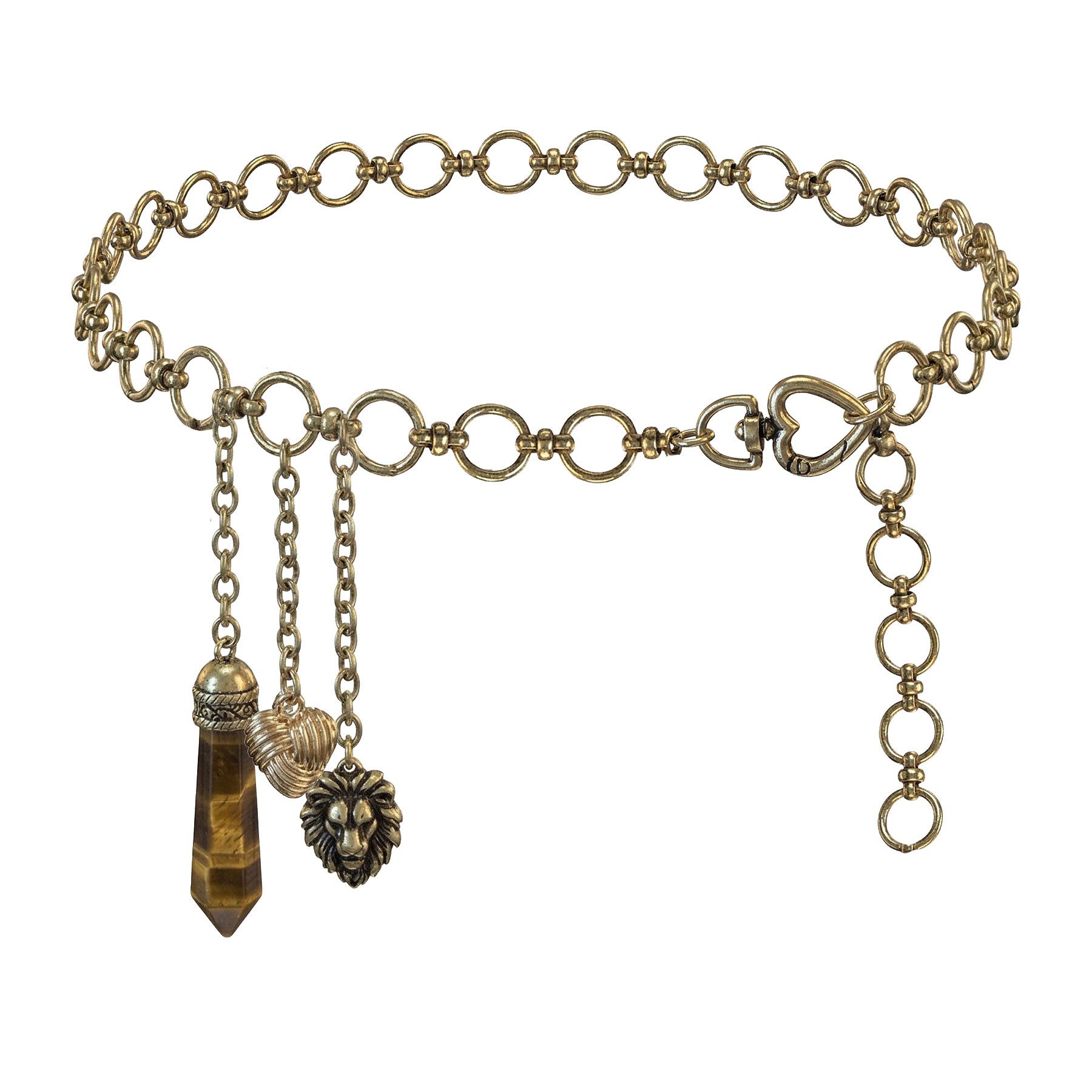 Alpenflüstern Kette mit Anhänger Trachten-Kettengürtel Trilogie (antik-gold-farben)