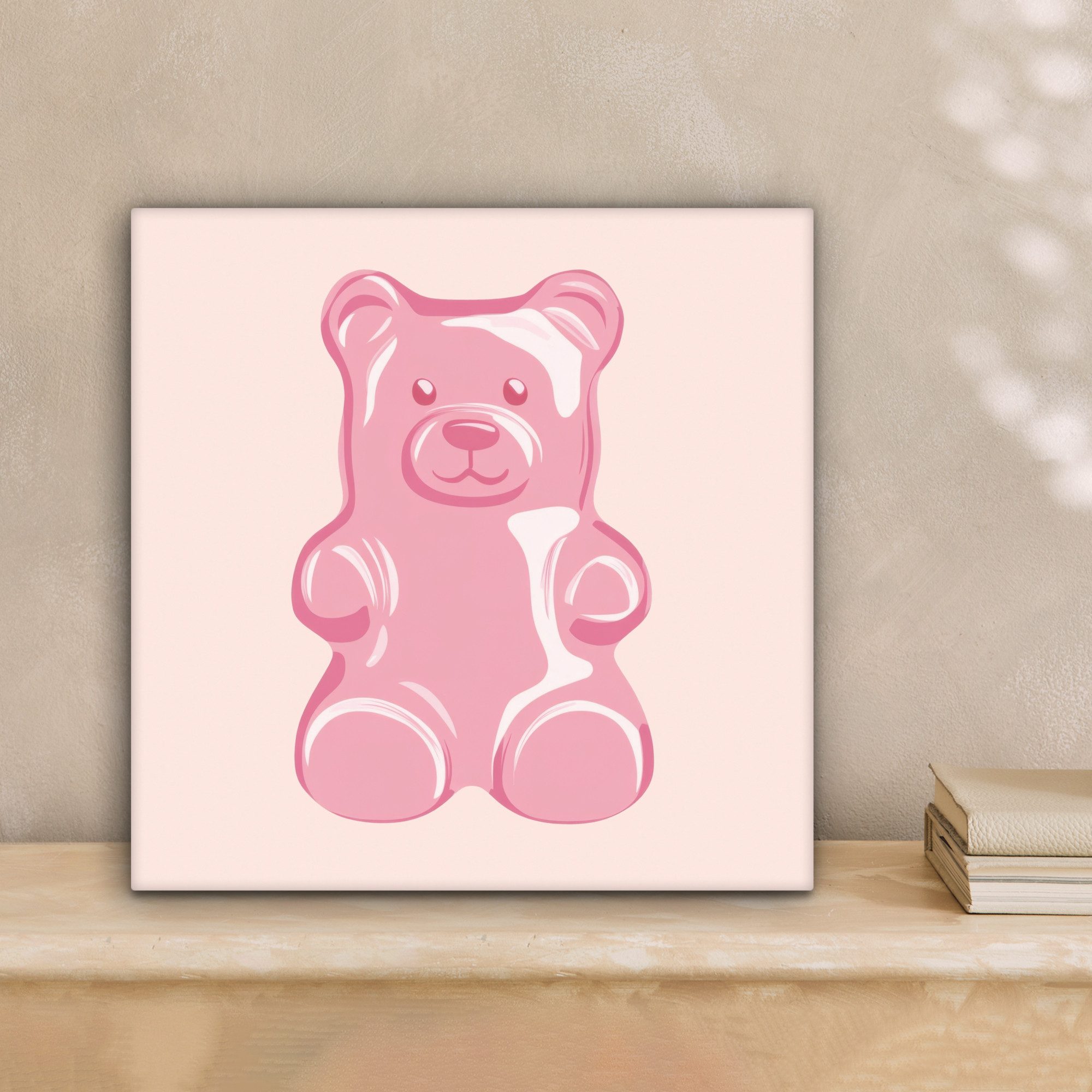 OneMillionCanvasses® Leinwandbild Bär - Rosa - günstig online kaufen