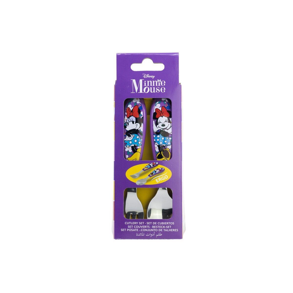 Disney Kinderbesteck Disney Minnie Sunshine Metall-Ergo-Besteckset, 2-tlg. (2-tlg), Edelstahl