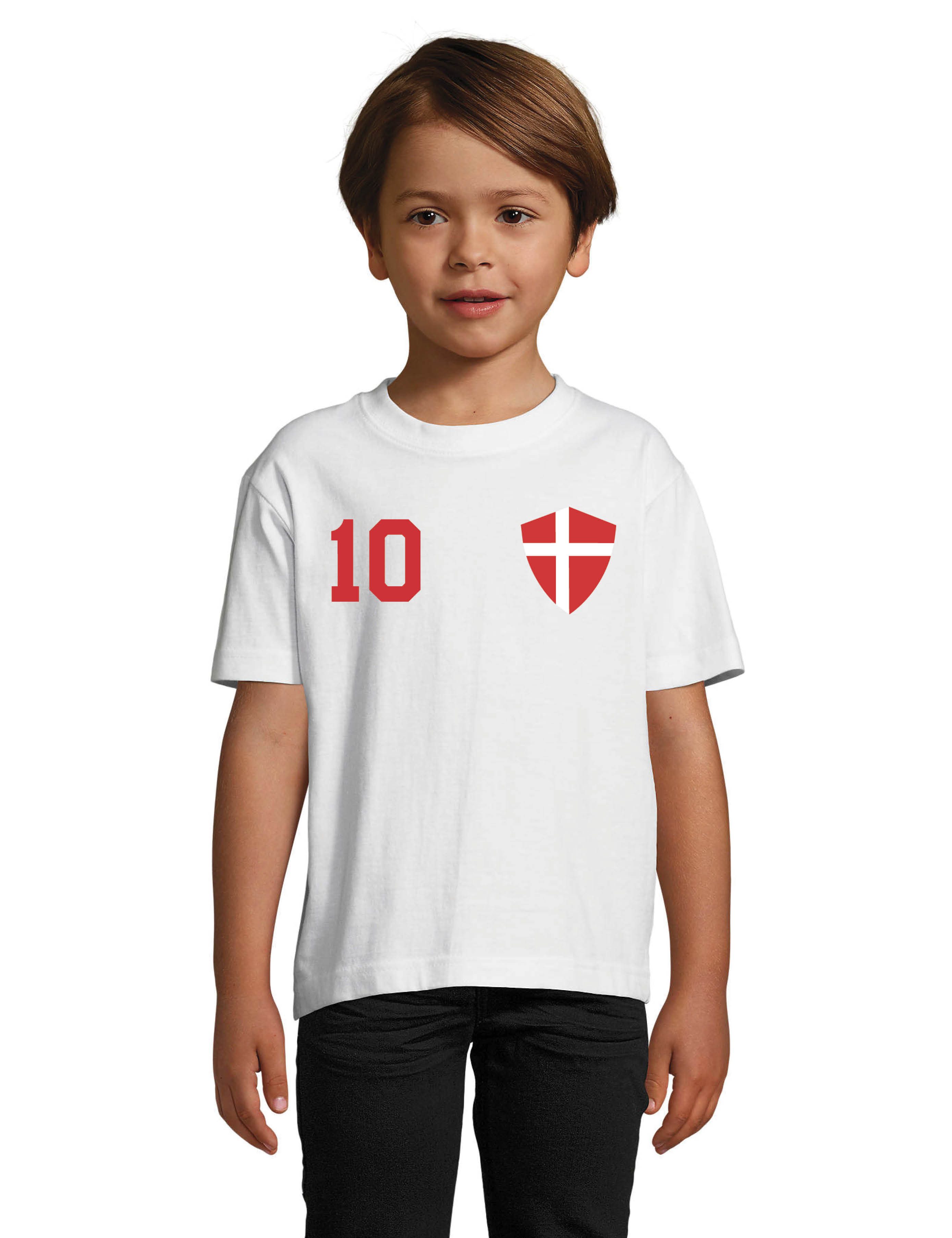Youth Designz T-Shirt Dänemark Kinder T-Shirt im Fußball Trikot Look WM 2026 mit trendigem Motiv