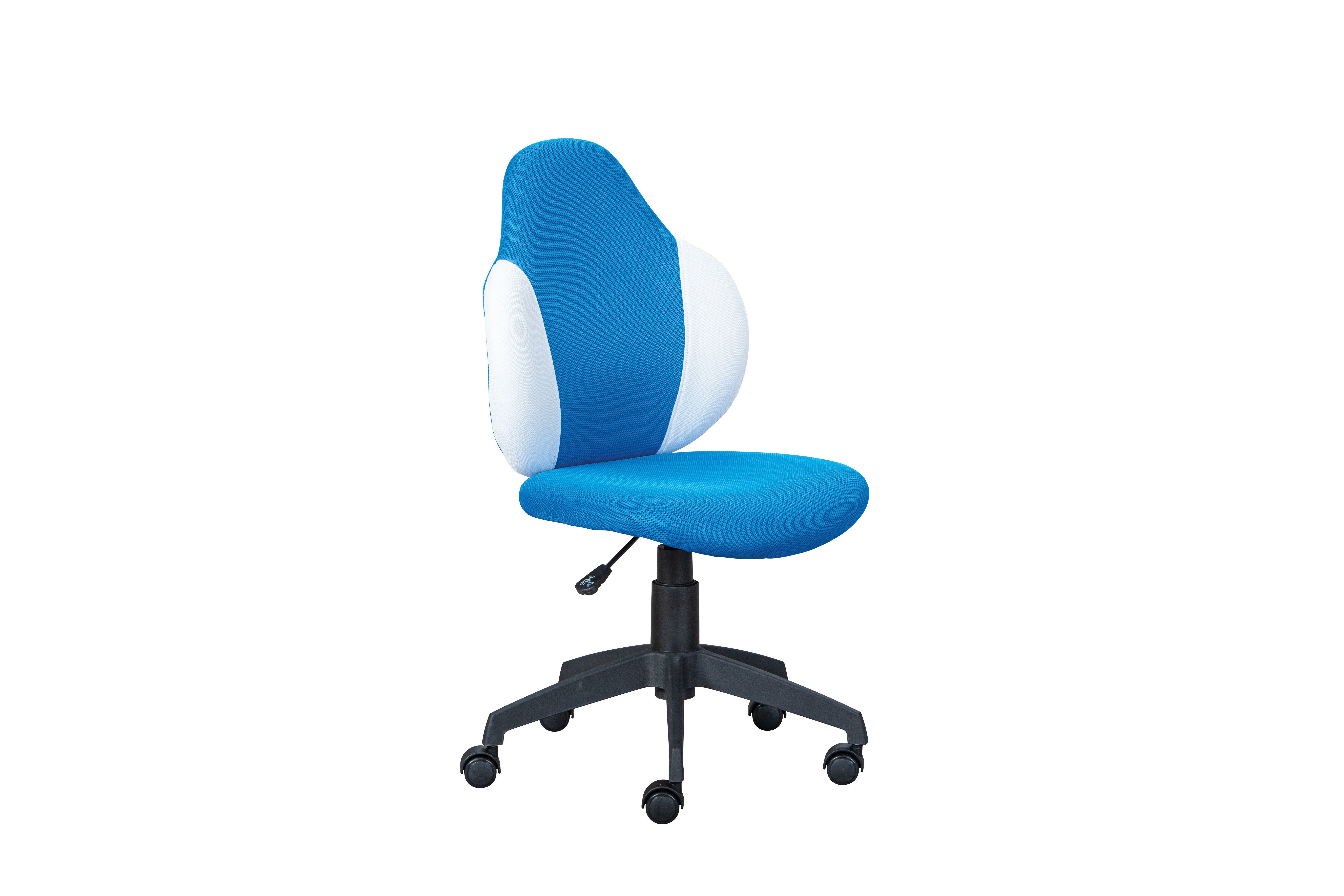 Inter Link Kinderstuhl Jessi blau/weiß, moderner Kinderstuhl, in verschiedenen Trendfarben, mit Hartbodenrollen