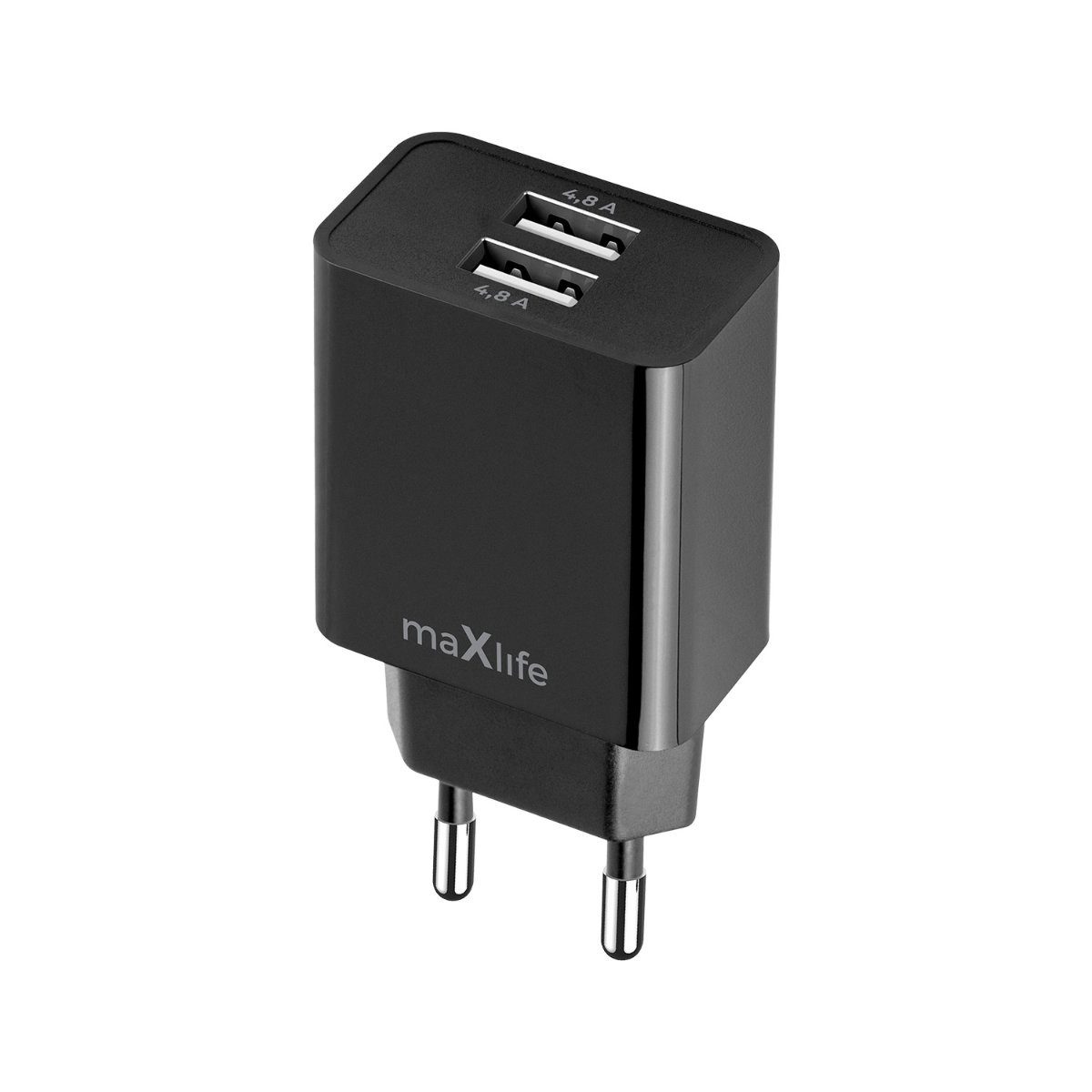 MaXlife Maxlife MXTC-12 Ladegerät 1x USB-A 4,8A schwarz Smartphone-Ladegerät