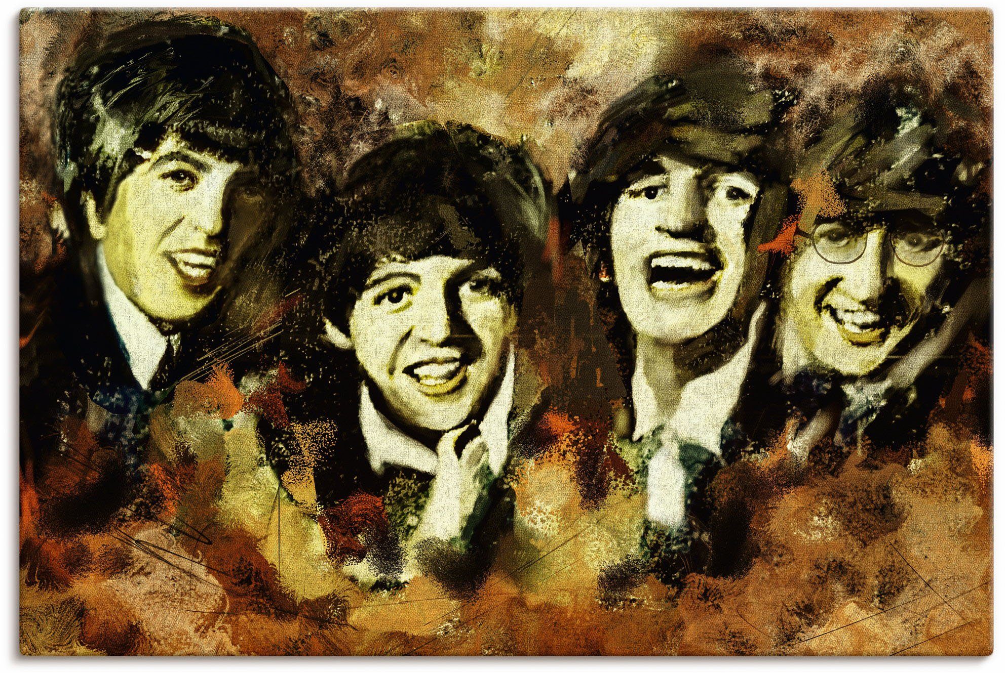 Größen Alubild, Artland (1 St), oder Musikern in Bilder Leinwandbild, versch. Wandbild als Poster berühmten von Wandaufkleber Beatles,