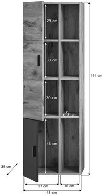 welltime Hochschrank Dolo (1-St) Badmöbel, 2 Türen, hängend, Breite 48 cm
