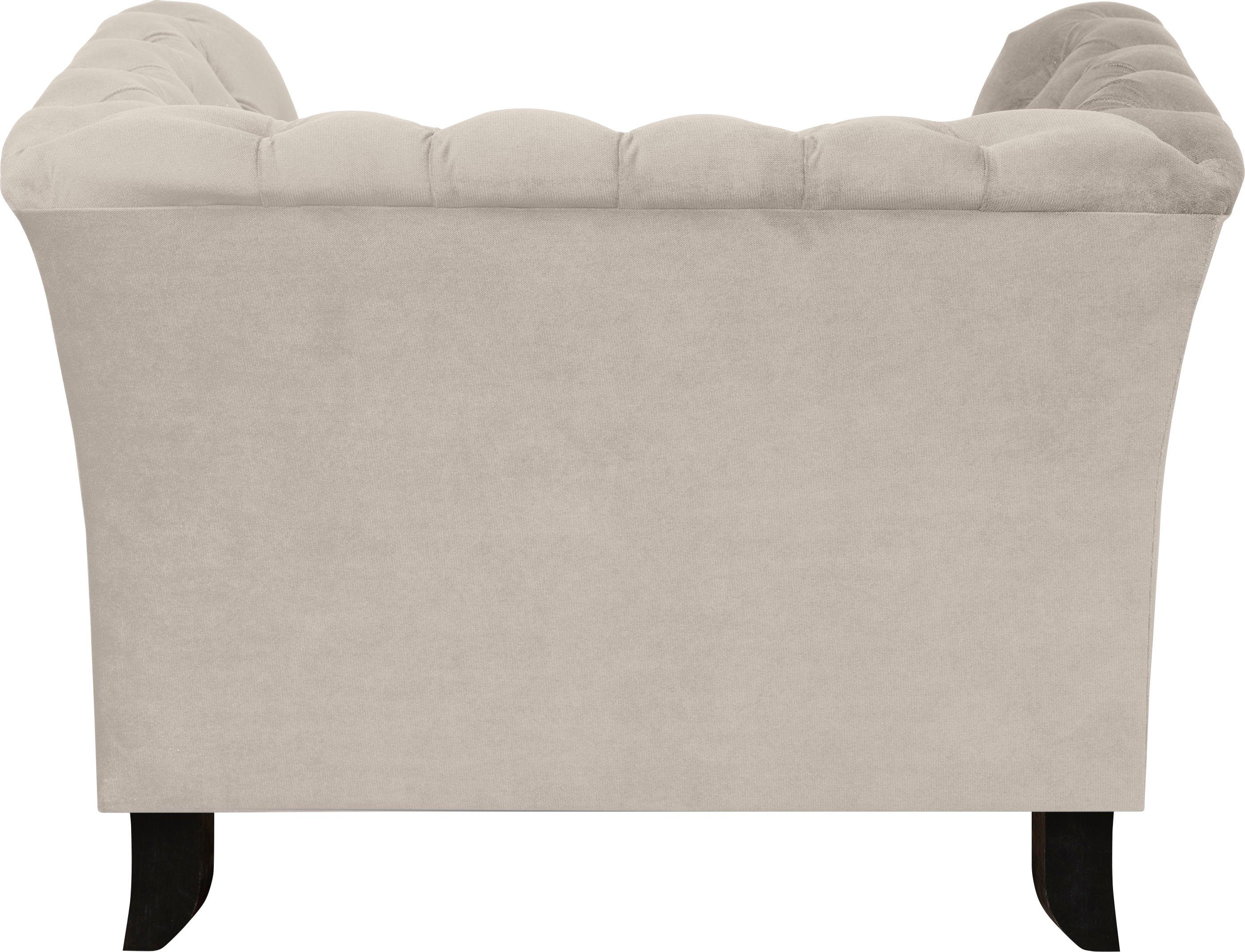 Sessel typischer Design Chesterfield mit Knopfheftung und Lynelle, Nietenbesatz Leonique