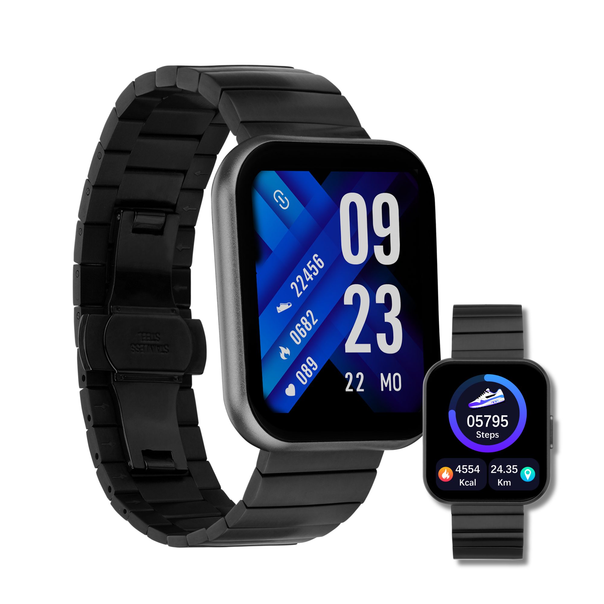 XCOAST IVE-2 Smartwatch (BxLxH: 3,8x4,4x1,1 cm/1,19 Zoll), 1-tlg., über 100 verschiedene Ziffernblätter, Nachrichtenanzeige, 7 Tage Akku, Blutdruck, Puls, Blutsauerstoff, Kalorien, 21 Sportmodi, Schlafmonitor