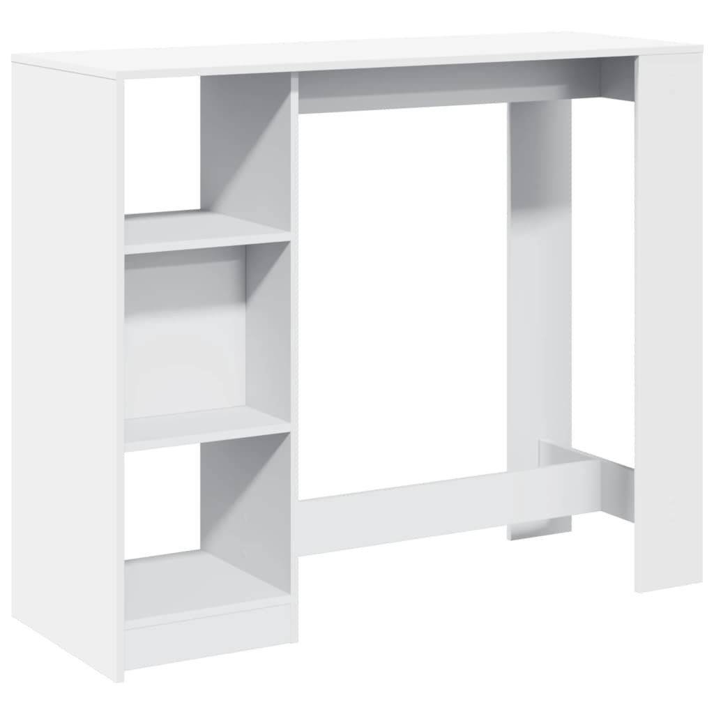vidaXL Esstisch Bartisch mit Regal Weiß günstig online kaufen