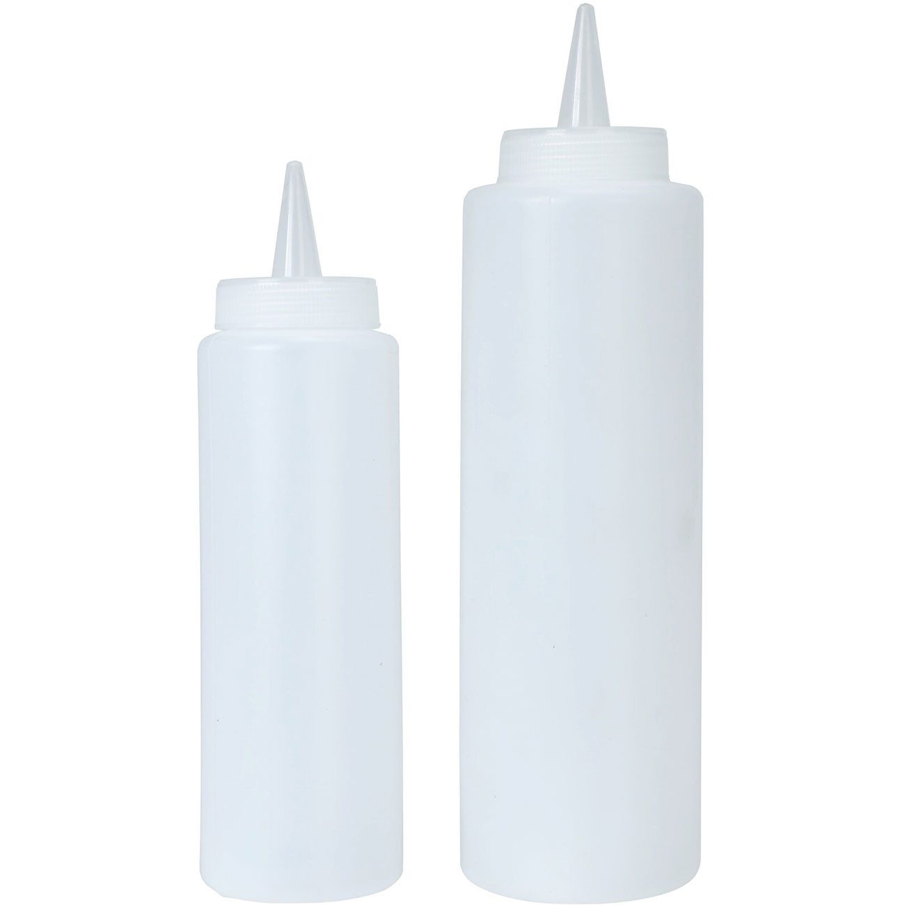Excellent Houseware Aufbewahrungssystem Garnierflaschen 250ml & 400ml Quetschflaschen aus Kunststoff 2/4er-Set, (2-tlg., 2er-Set & 4er-Set), Quetschflaschen-Set (250/400 ml) zum präzisen Garnieren & Dosieren