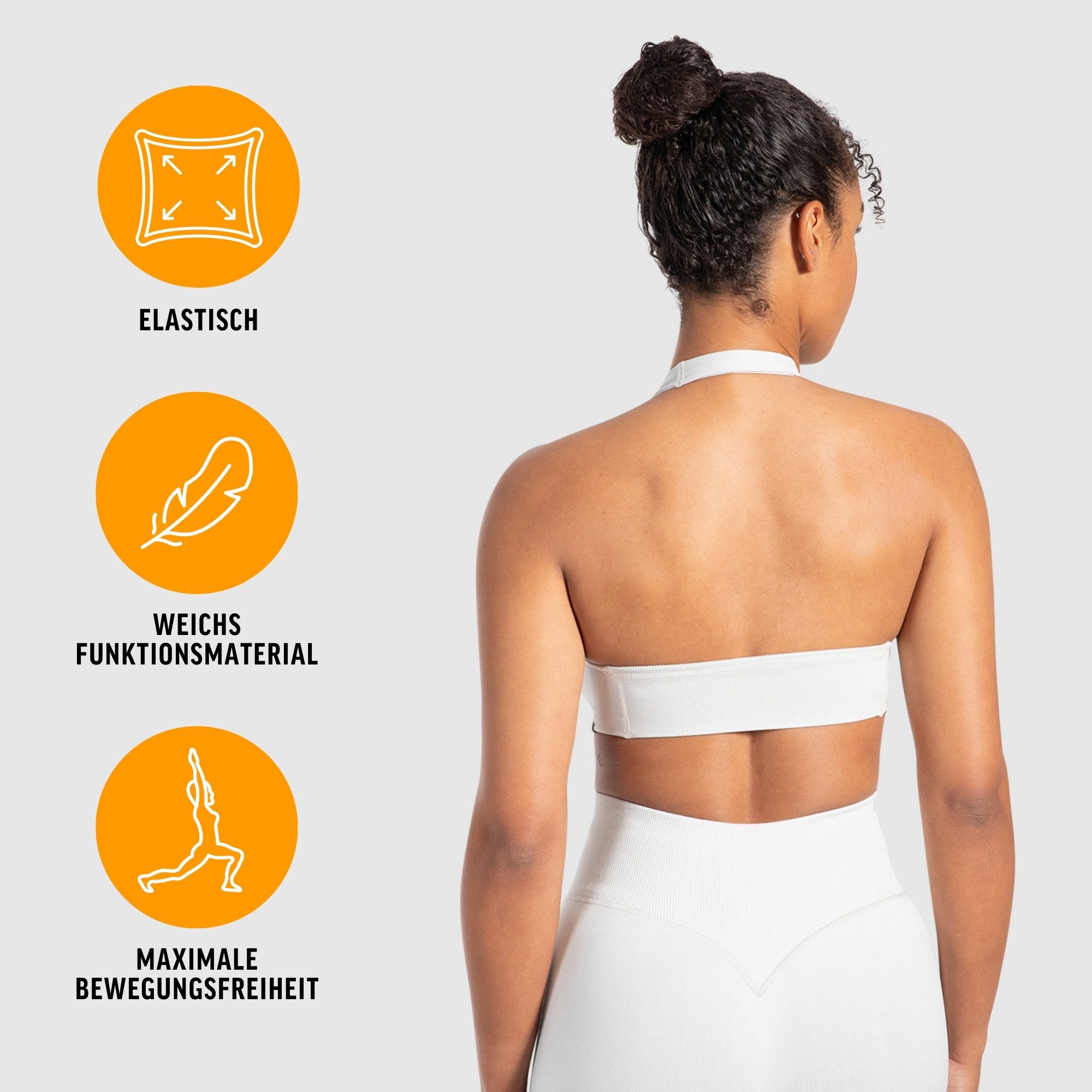 Smilodox Sport-BH Myrah Twisted, Shaped Fit Wickel-V-Ausschnitt & offener Rücken Yoga Bra, elastisches Funktionsmaterial, Ohne Bügel, Alltag & Gym