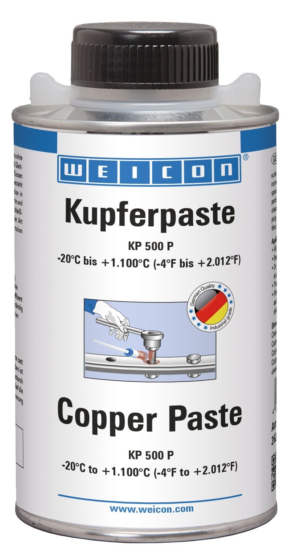 WEICON Montagepaste WEICON Kupferpaste, Schmier- und Trennmittelpaste auf Kupferbasis, 500 g, bis 1.100 °C