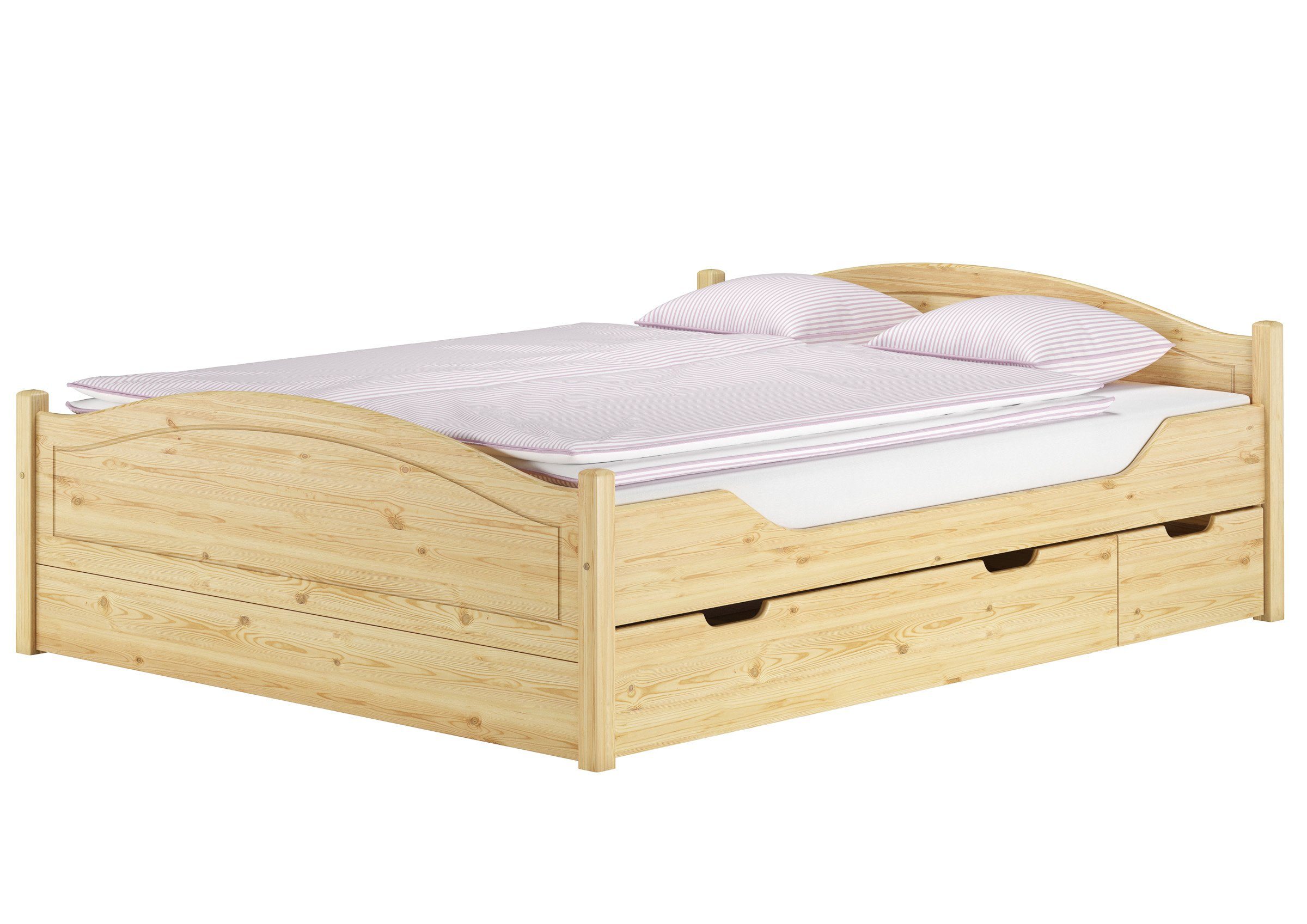 Massivholzbett Echtholzdoppelbett Futonbett 160 x 200 cm Kiefer Massiv